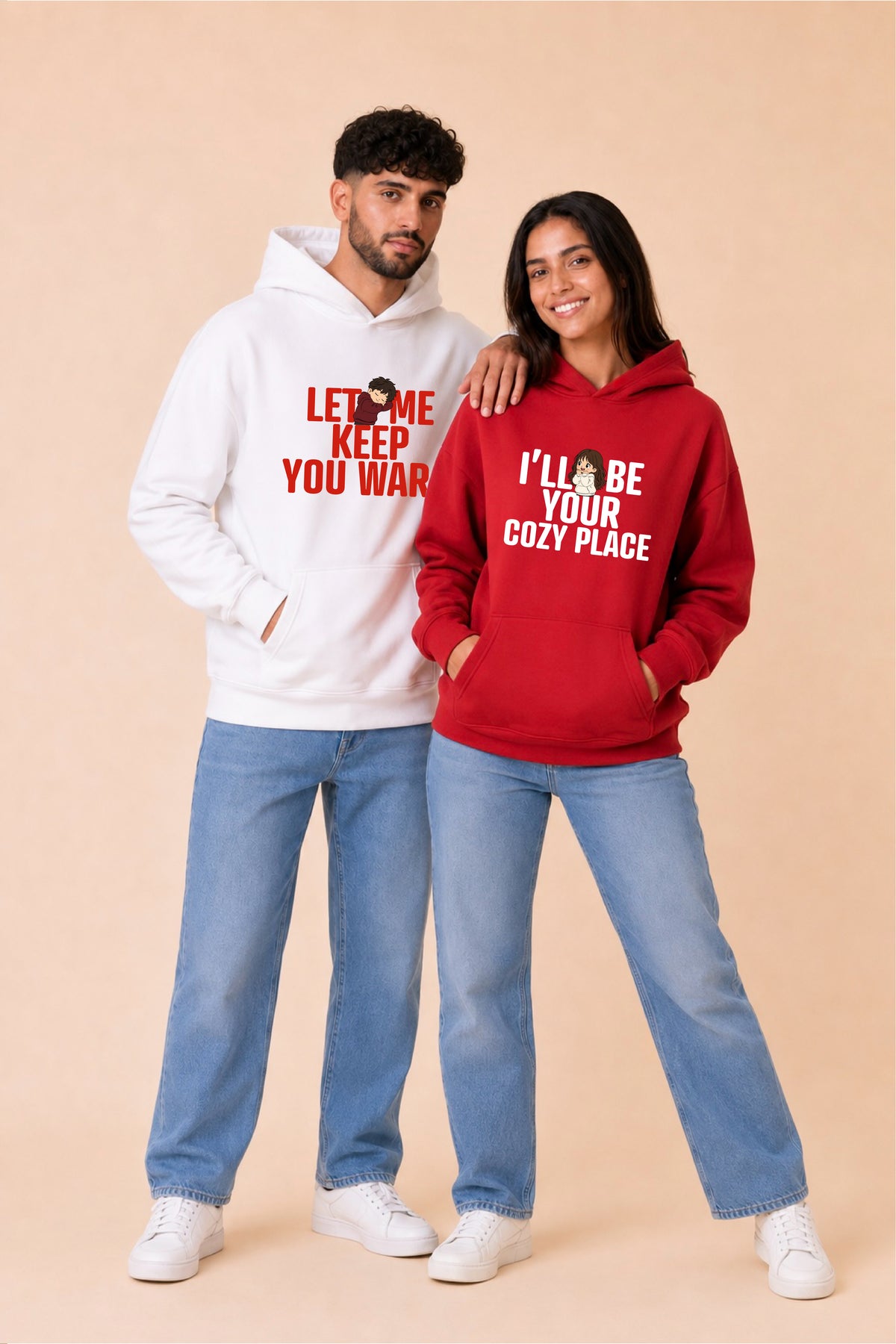 Let me keep you warm Oversized Drop Shoulder Hoodies - Pack of 2