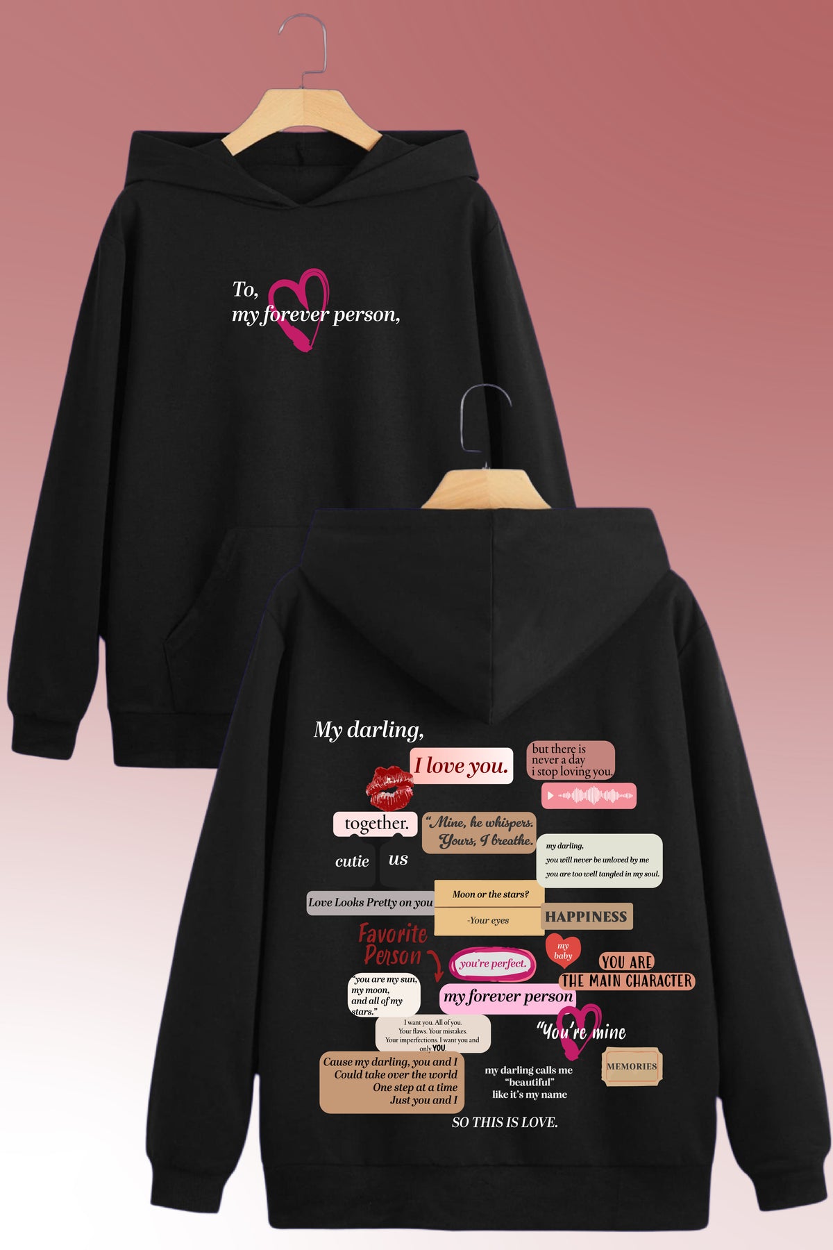 To my forever person Oversized Drop-shoulder Hoodie
