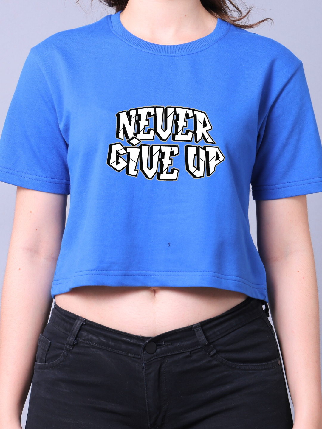Never Give Up Women Crop Top