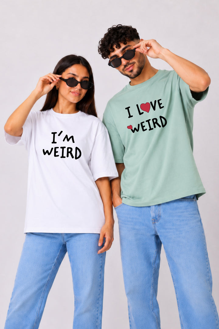 Perfectly Weird Oversized Couple Tees - Pack of 2