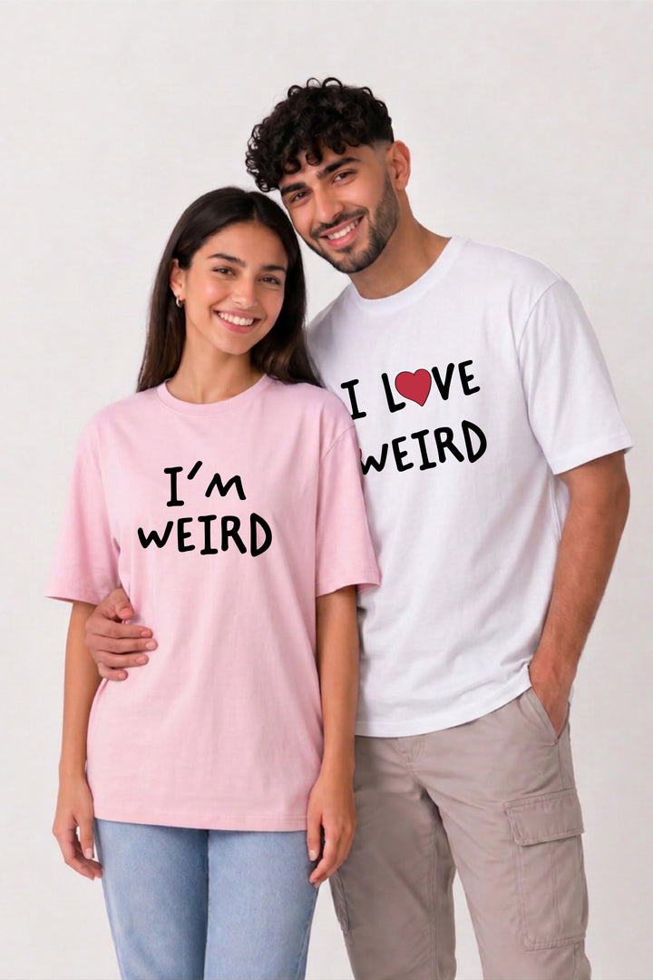 Perfectly Weird Oversized Couple Tees - Pack of 2