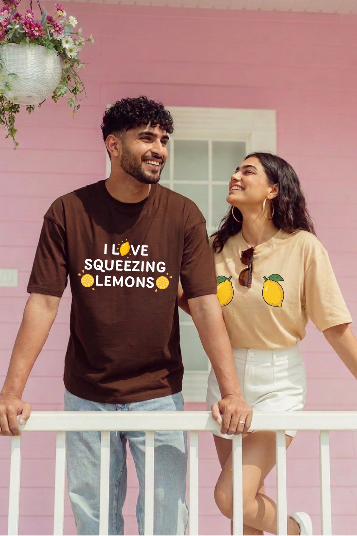 Lemon Couple Oversized Tees — Pack of 2