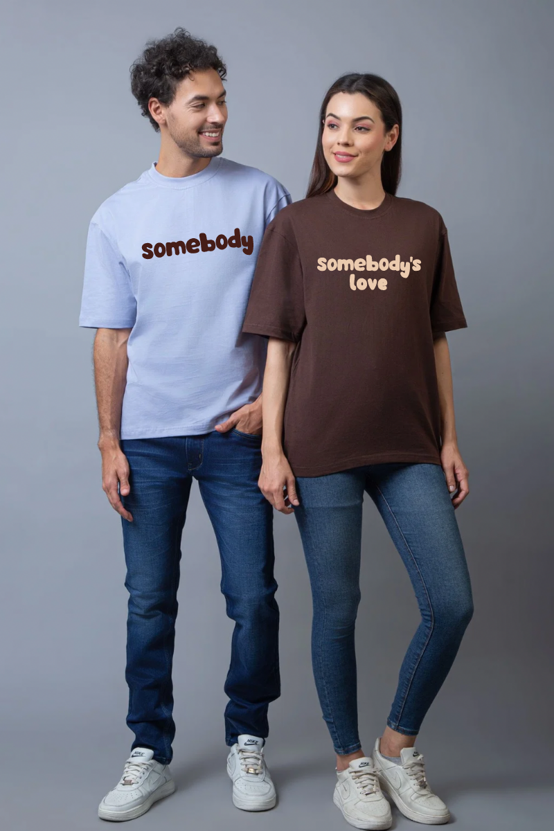 Somebody's Love Couple Oversized Couple Tees - Pack of 2