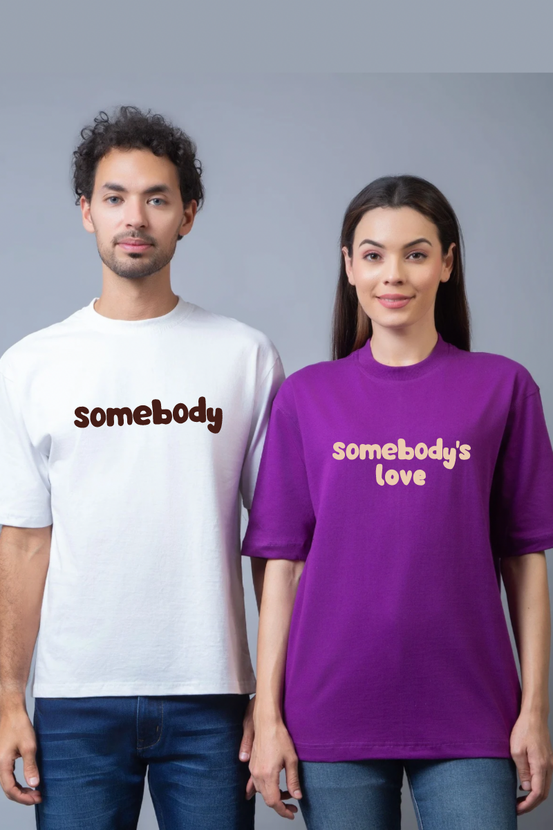 Somebody's Love Couple Oversized Couple Tees - Pack of 2