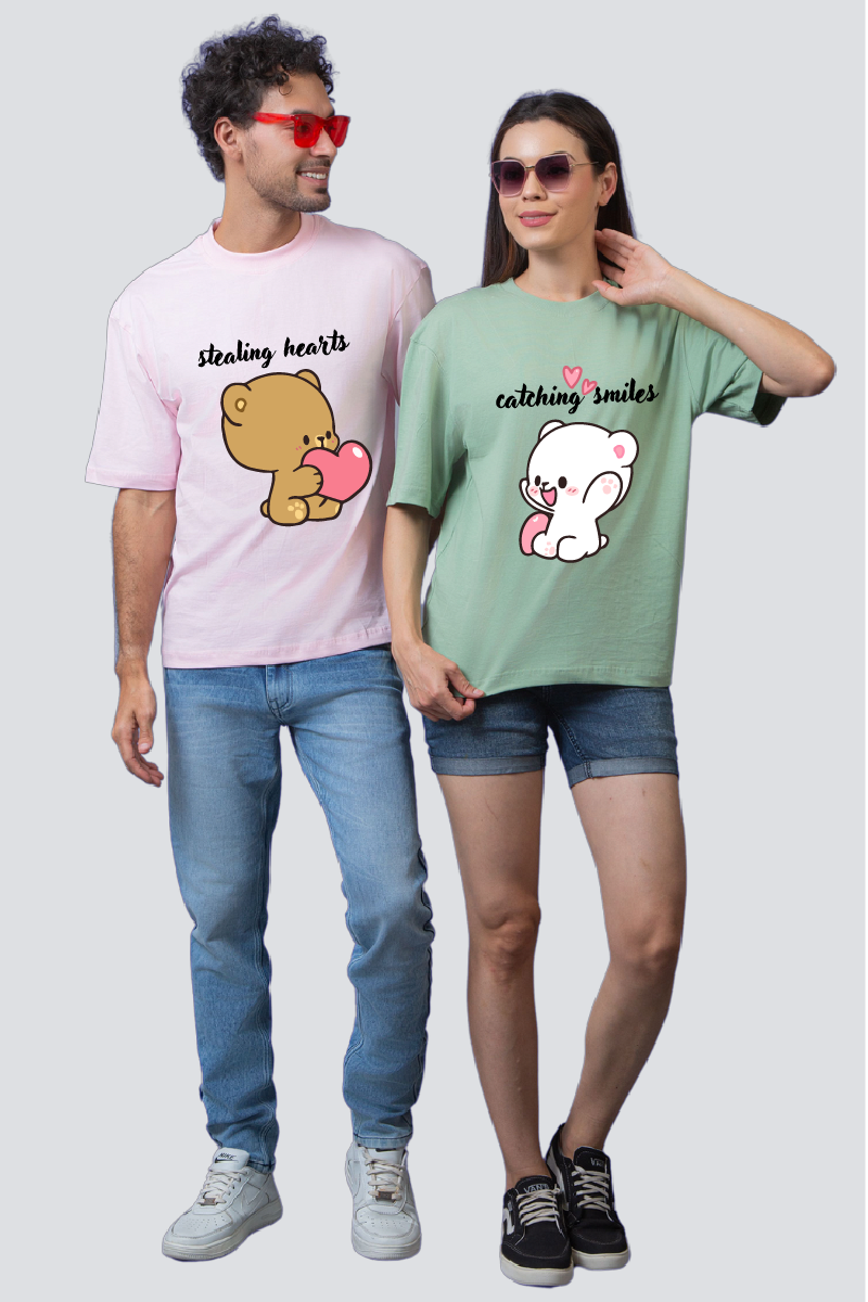 Milk & Mocha Couple Oversized Tees — Pack of 2