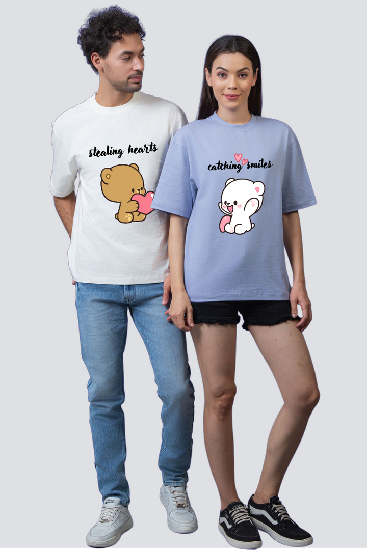Milk & Mocha Couple Oversized Tees — Pack of 2