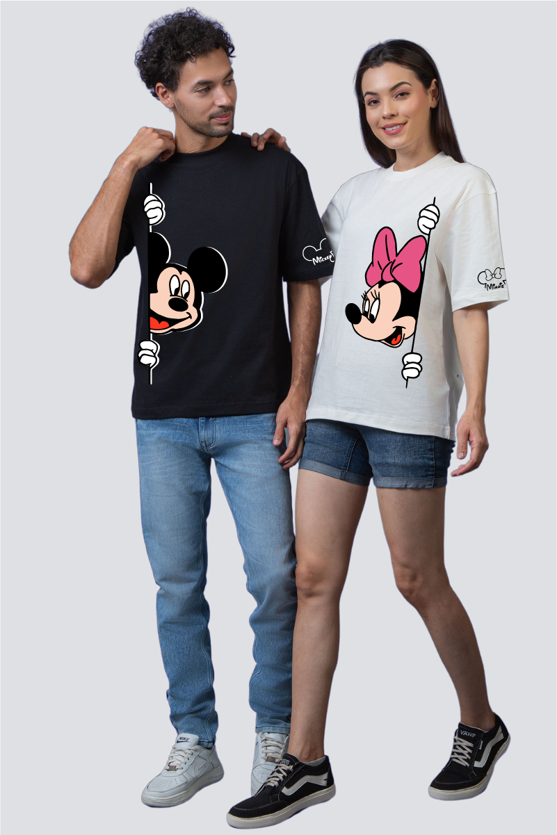 Mickey & Minnie Couple Oversized Tees — Pack of 2