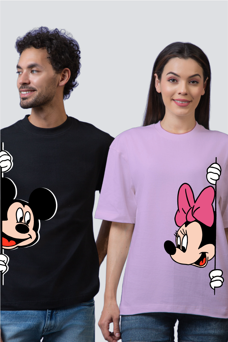 Mickey & Minnie Couple Oversized Tees — Pack of 2