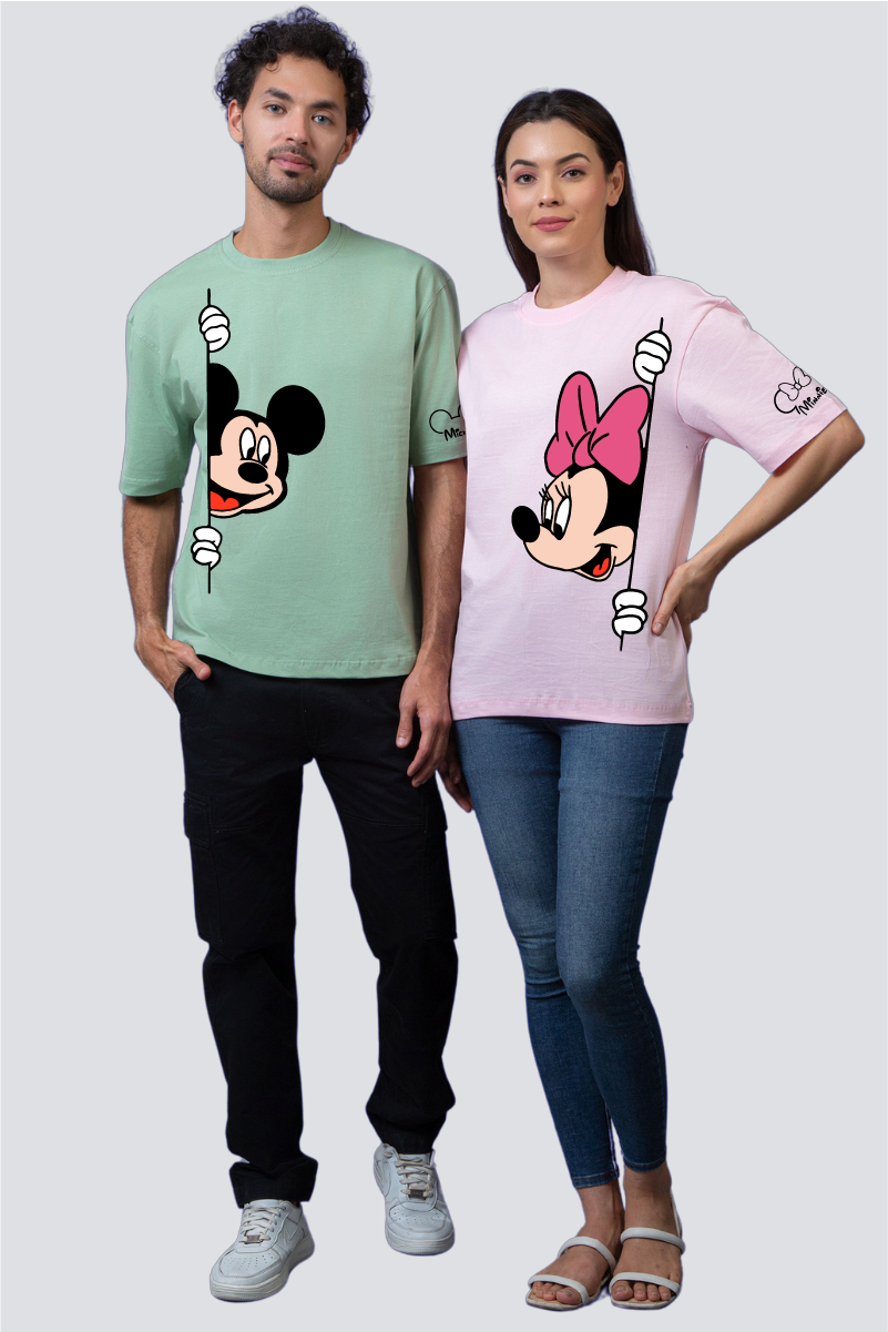 Mickey & Minnie Couple Oversized Tees — Pack of 2