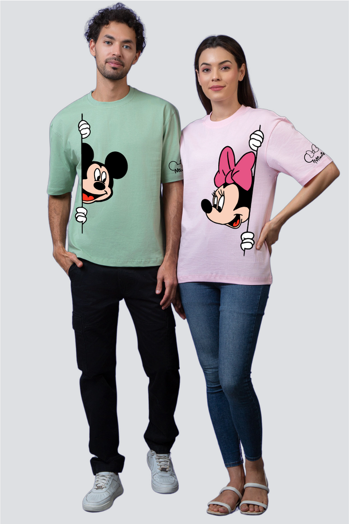 Mickey & Minnie Couple Oversized Tees — Pack of 2