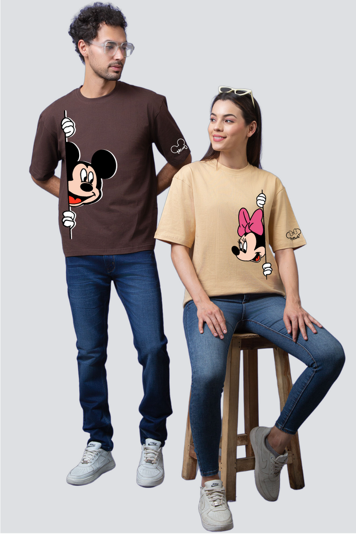 Mickey & Minnie Couple Oversized Tees — Pack of 2