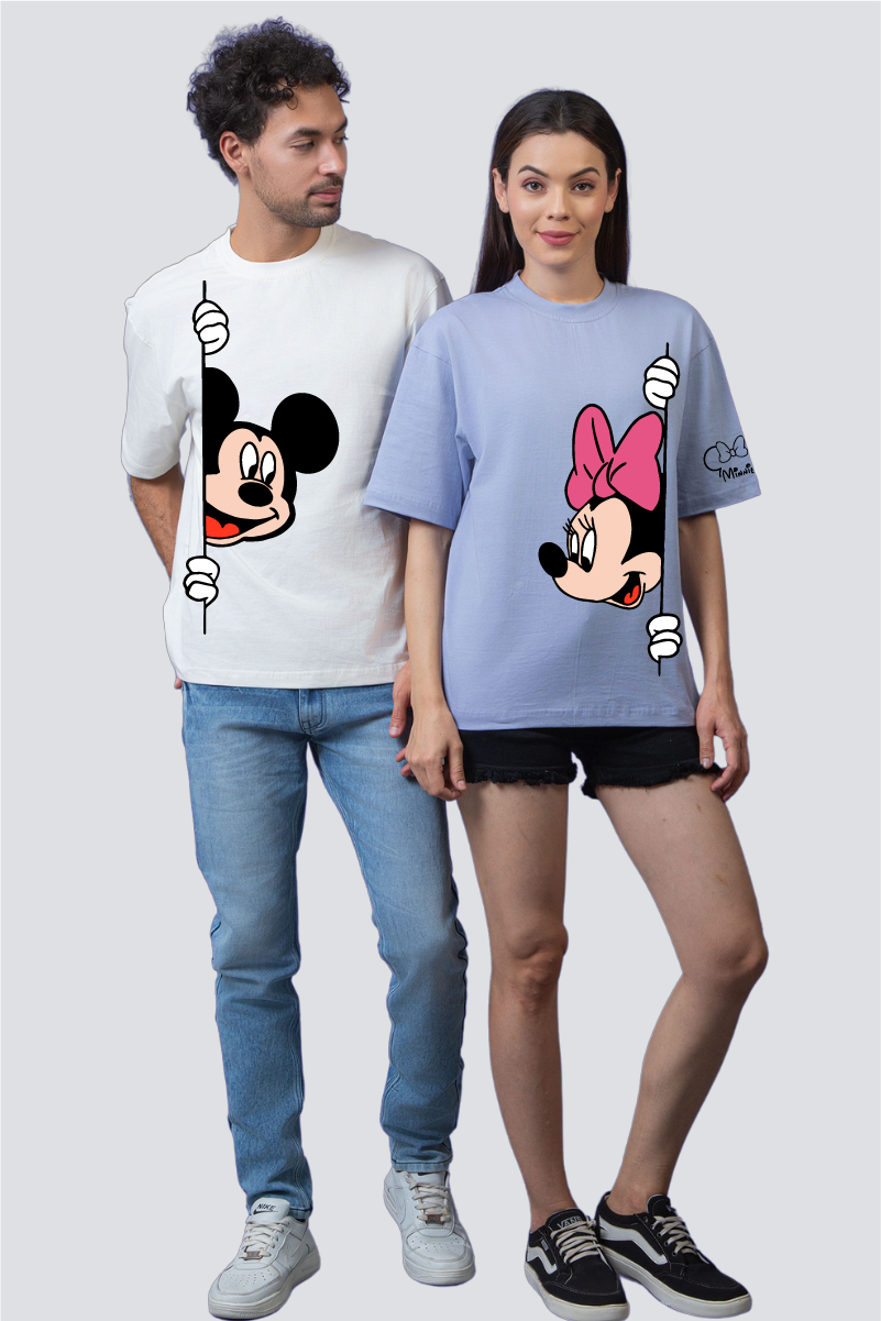 Mickey & Minnie Couple Oversized Tees — Pack of 2