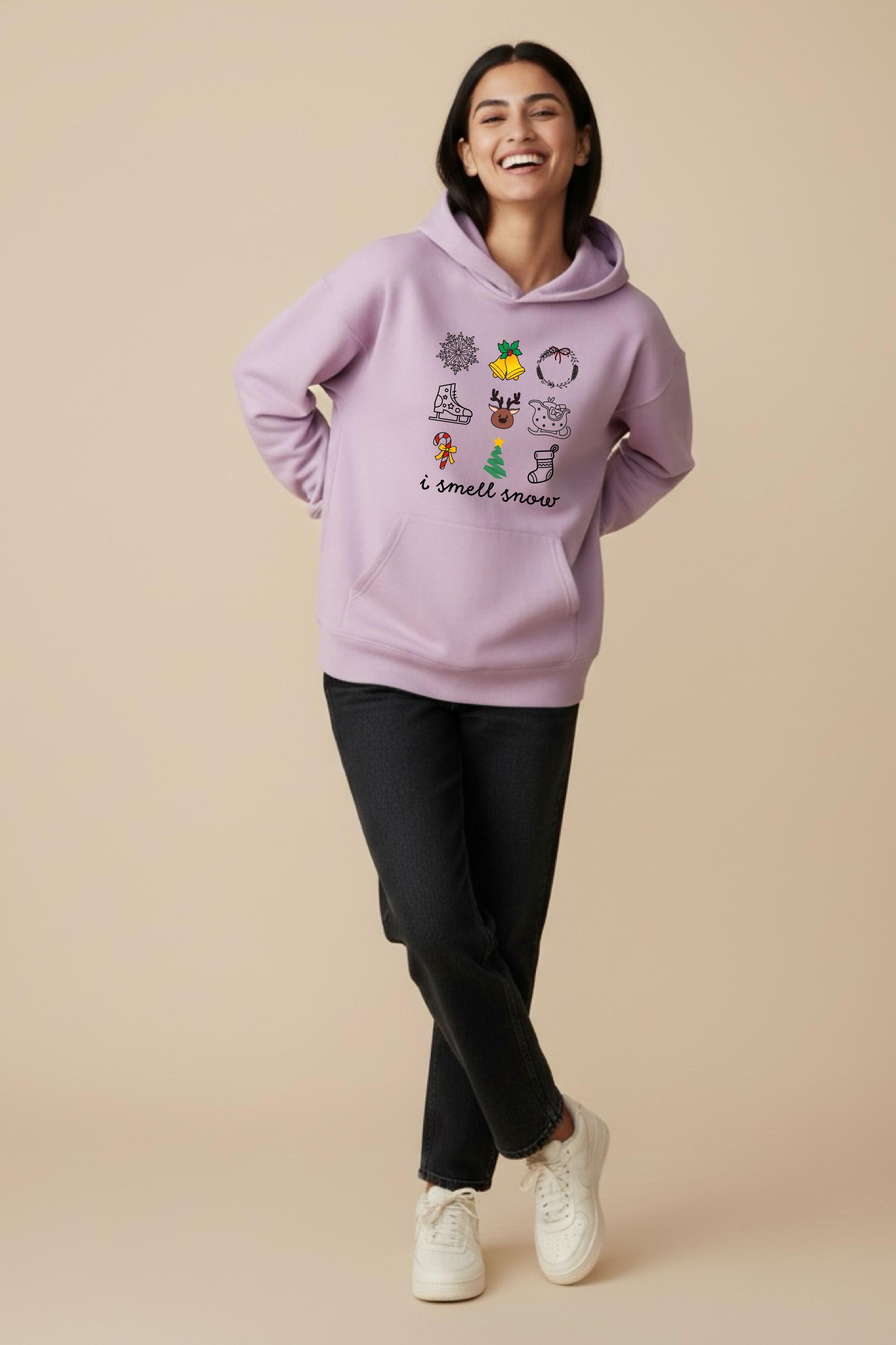 I Smell Snow Oversized Drop-Shoulder Hoodie