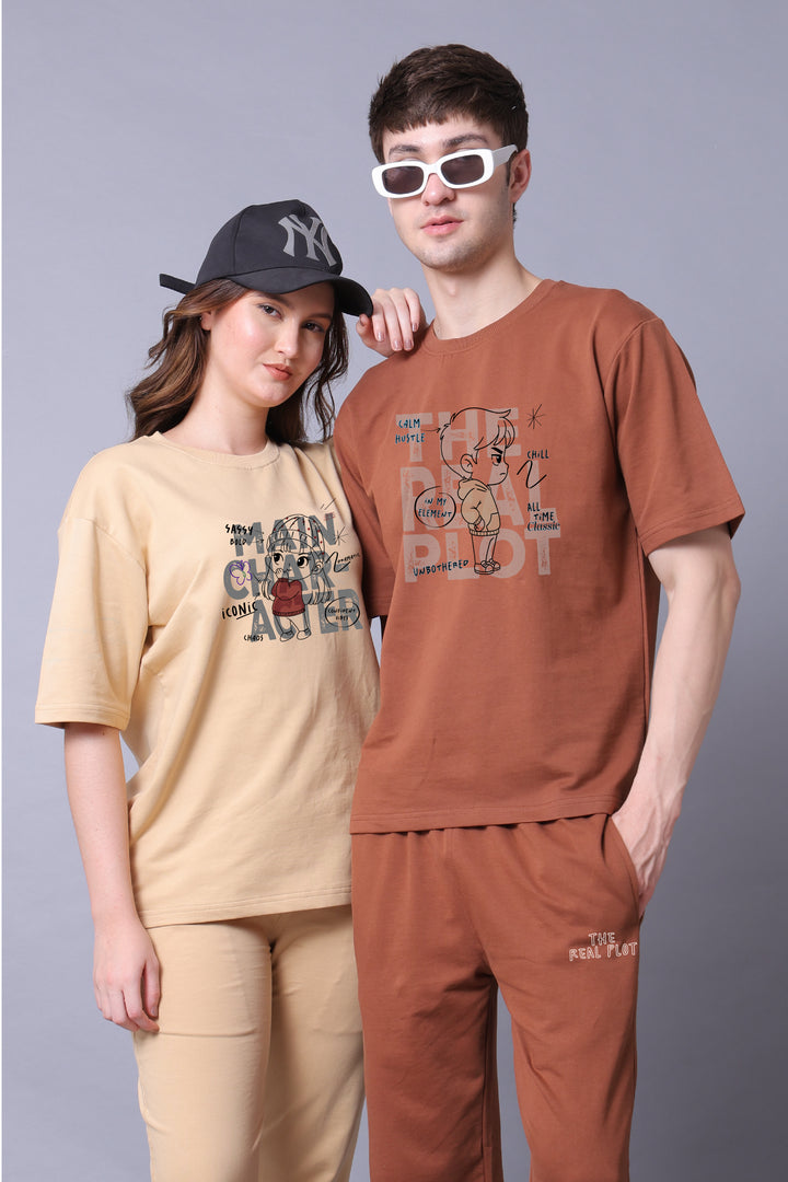 Lazy Lush Main Character Couple Co-Ord Set With Joggers (Pack of 2)