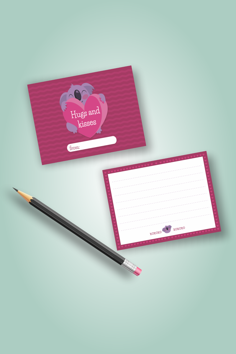Hugs And Kisses Greeting Card - Lazy Lush
