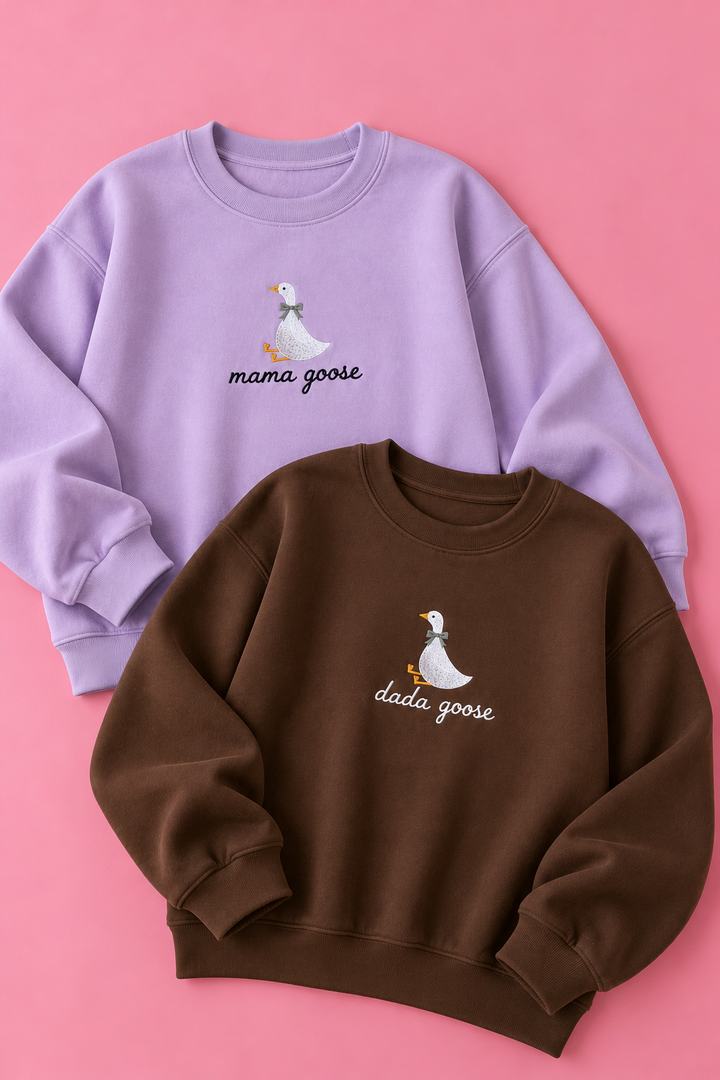 Embroided Goose Couple Sweatshirts — Pack of 2