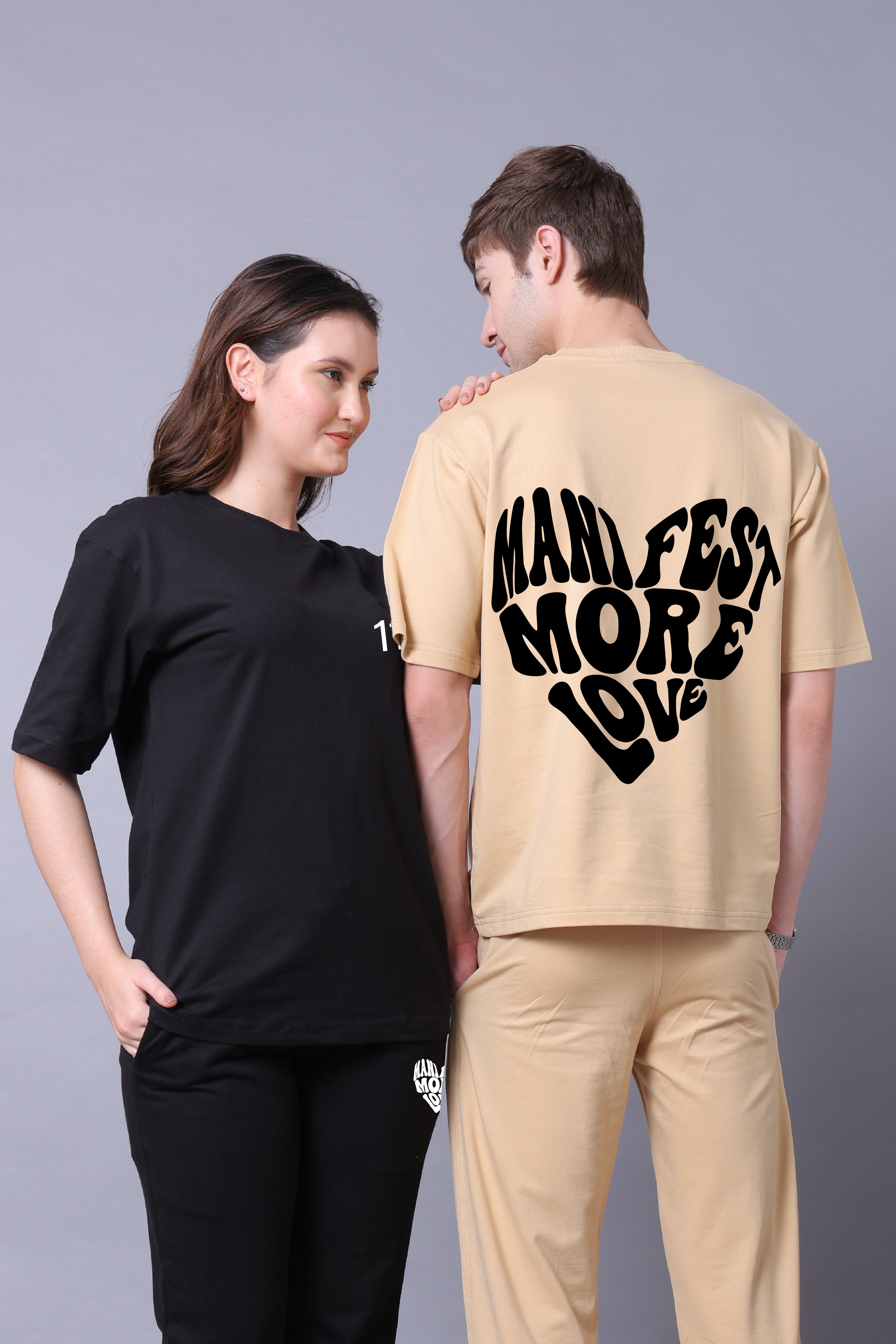 Manifest More Love Couple Co-Ord Set With Joggers (Pack of 2)