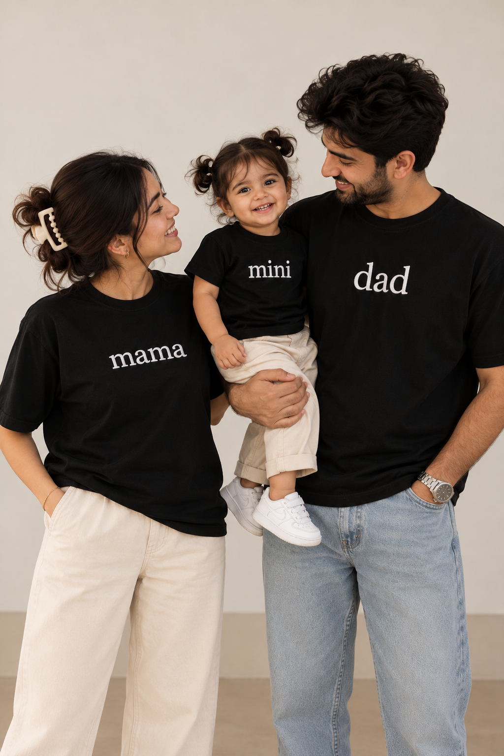 Mama, Dad & Mini Oversized T-Shirts (Pack of 3)
