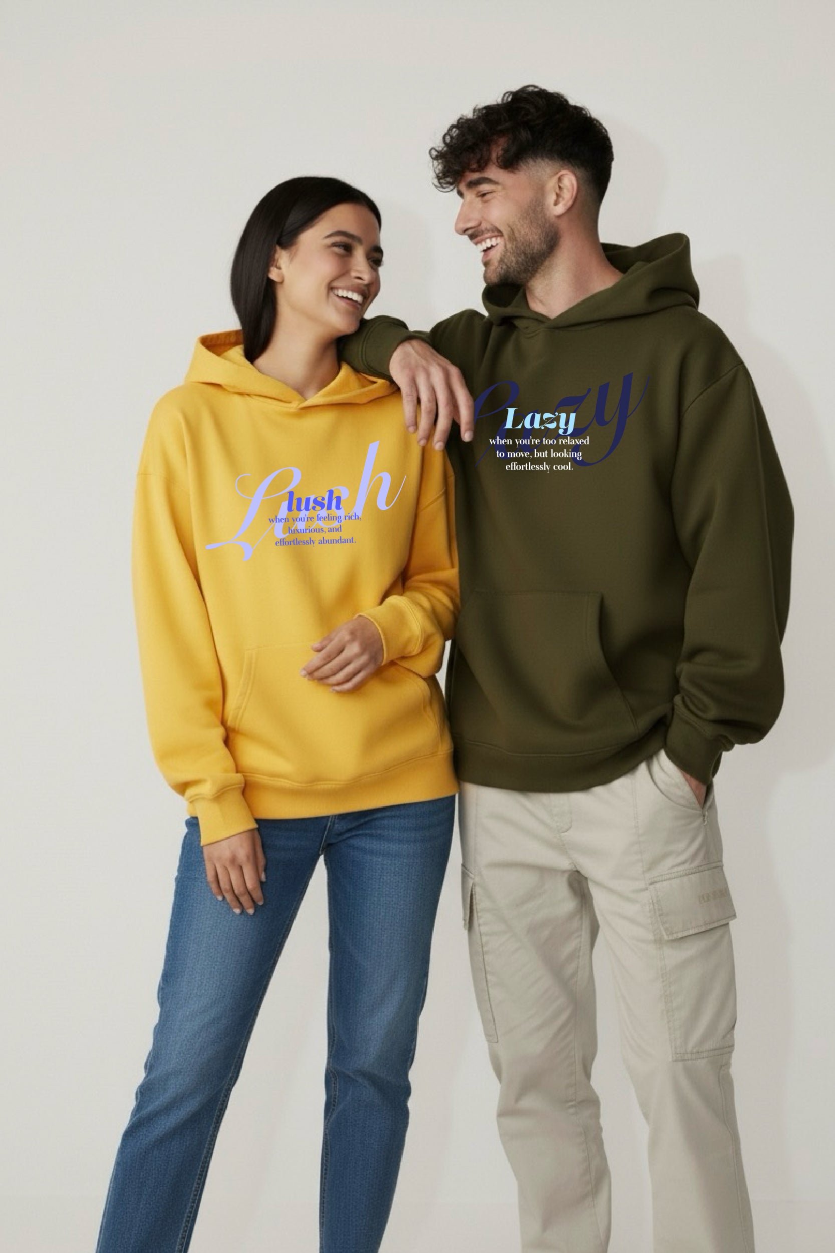 Mood Lazy Lush Oversized Drop Shoulder Hoodies - Pack of 2