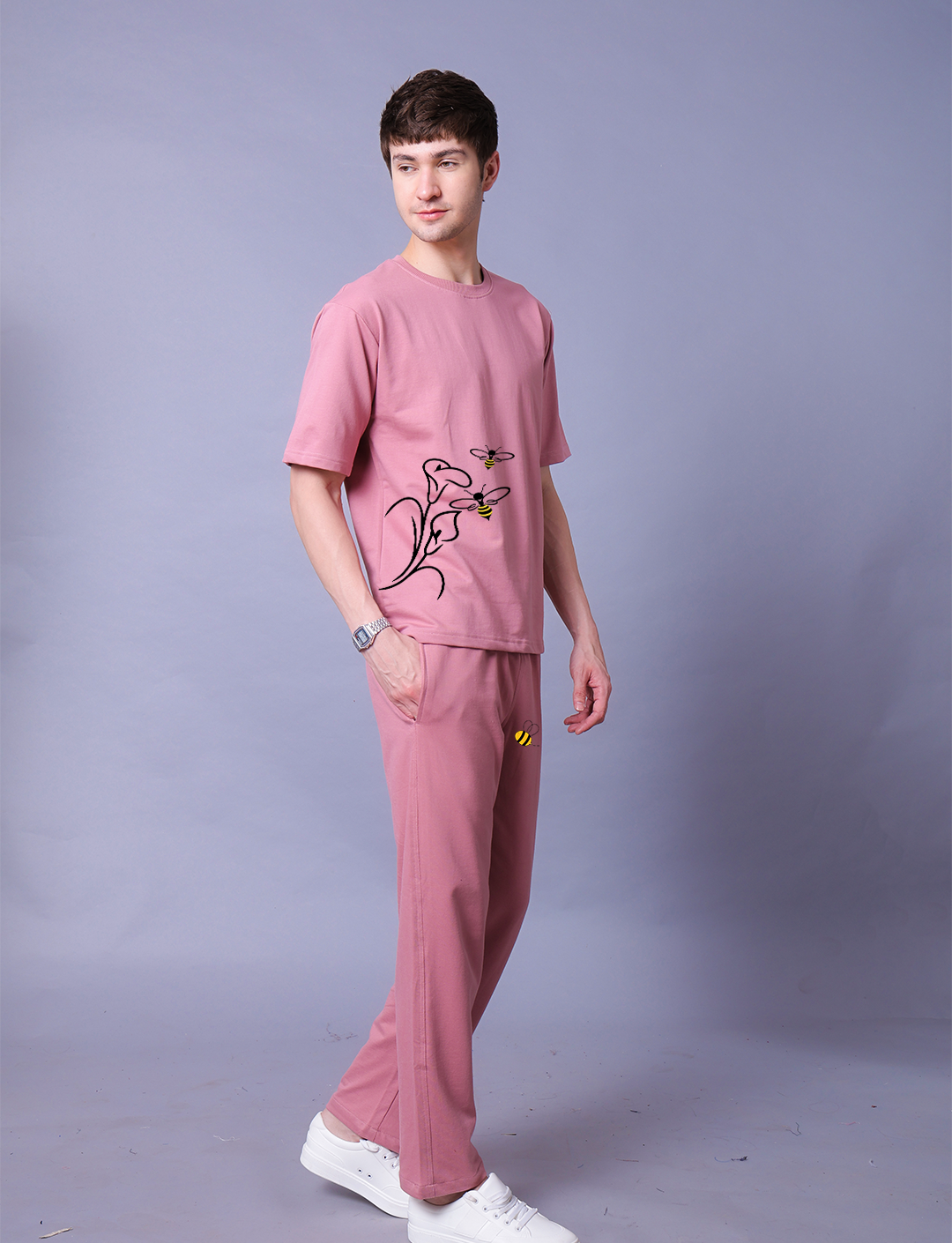 Let It Be Men Co-Ord Set - Oversized Tee With Jogger
