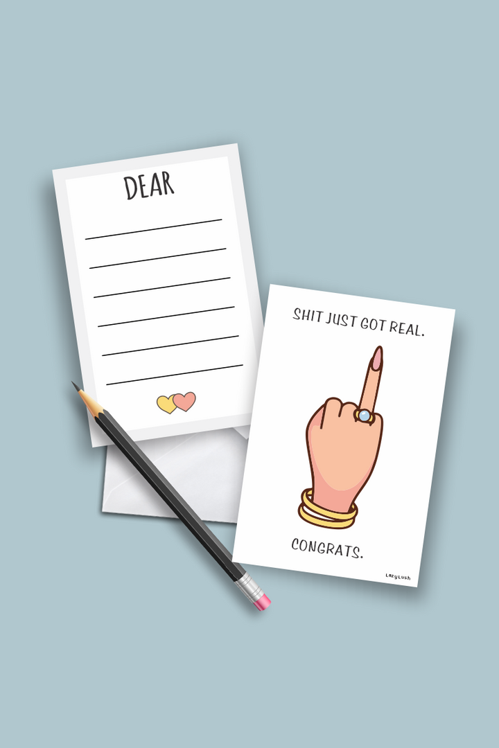 Shit Just Got Real Greeting Card