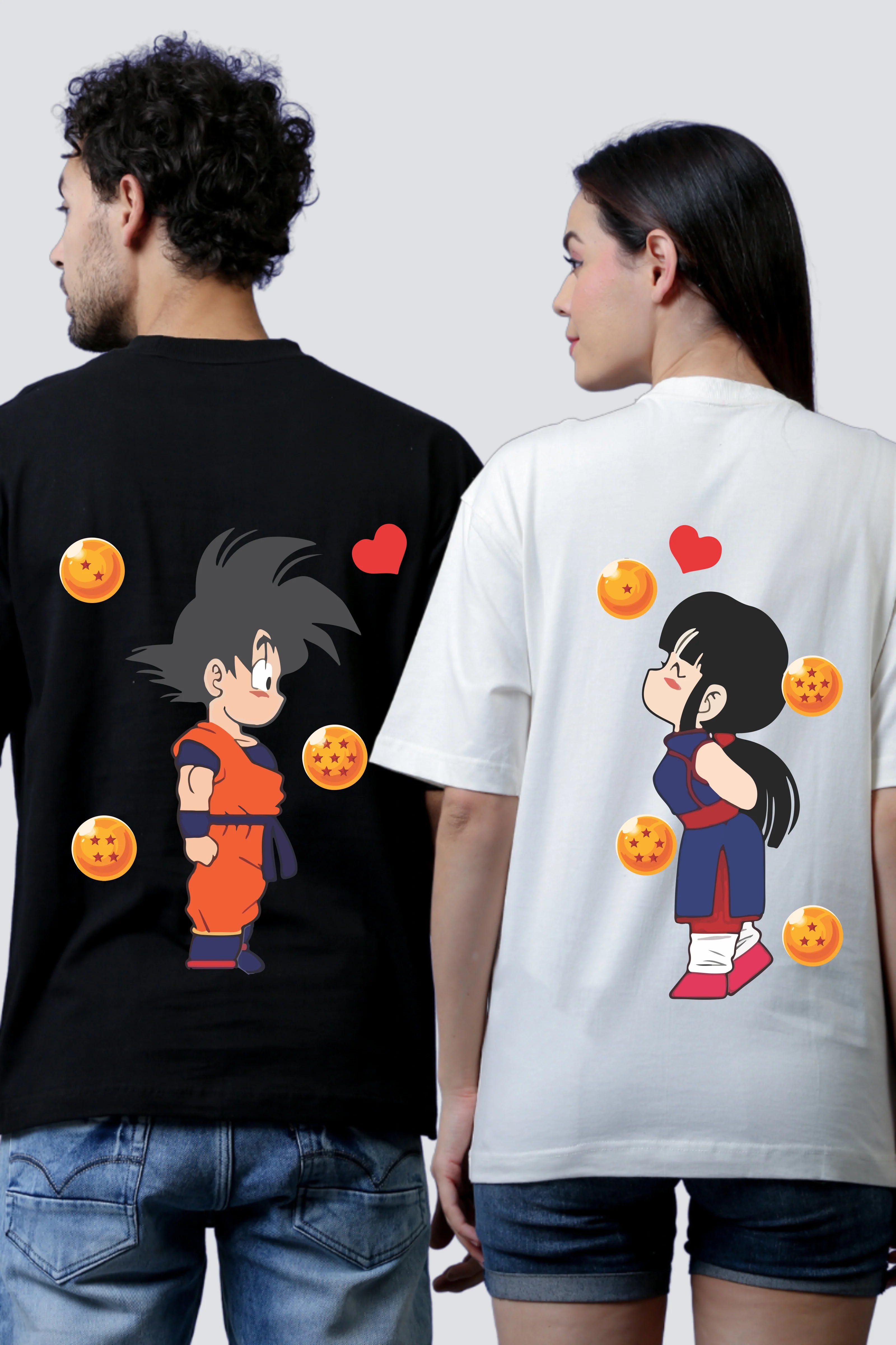 Goku and Chi Chi Oversized Couple T-Shirts (Pack of 2)