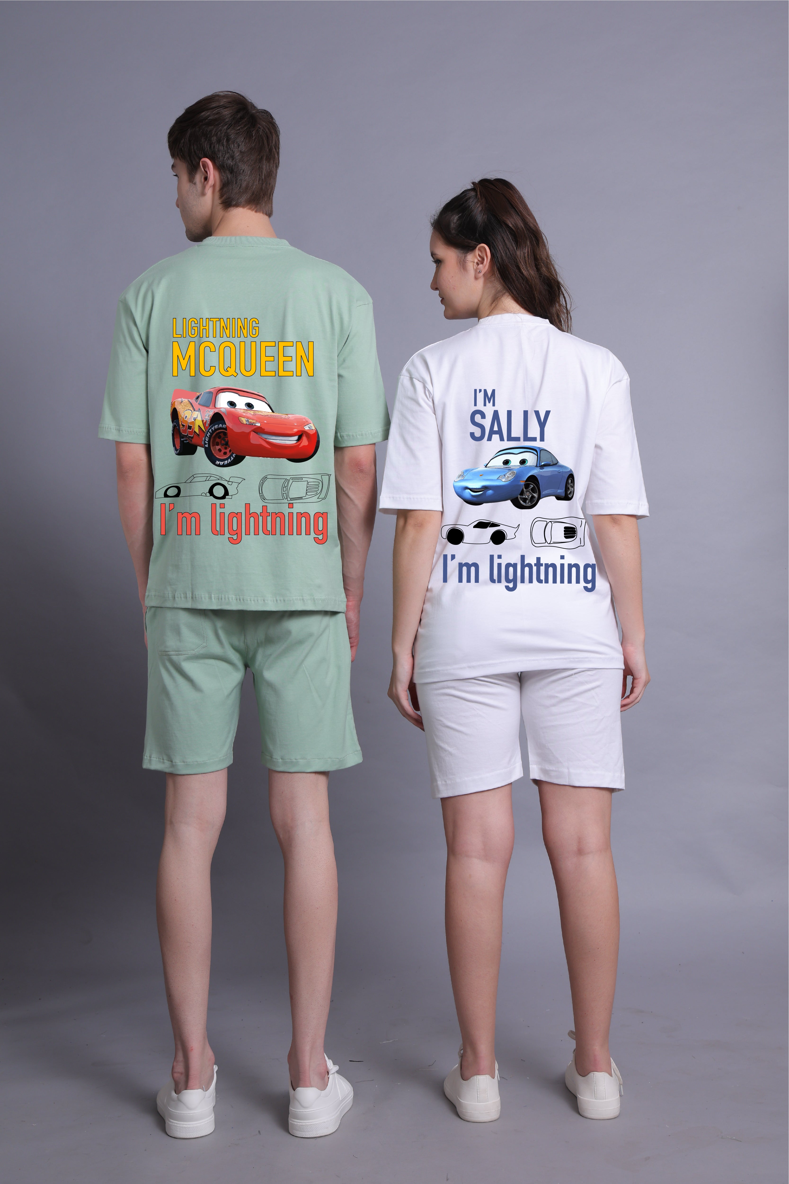 Speedster Romance Couple Oversized Tees — Pack of 2