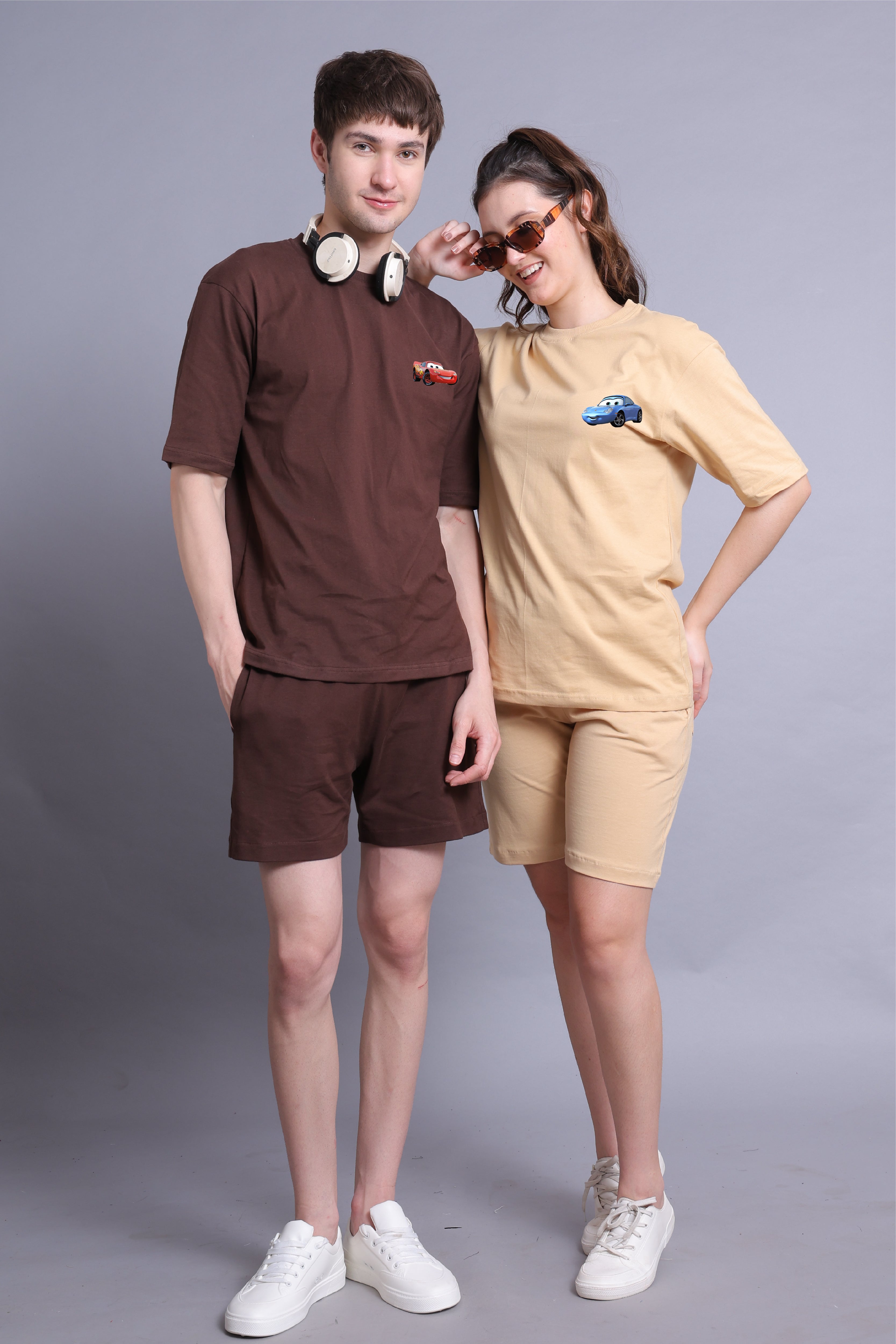 Speedster Romance Couple Oversized Tees — Pack of 2