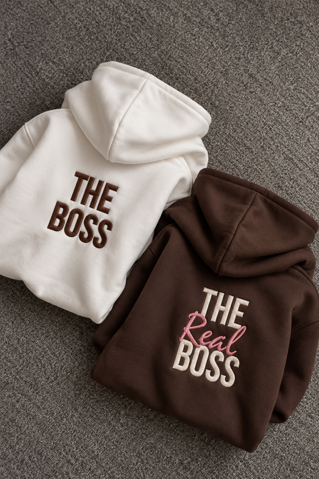 Embroided the boss Couple Hoodies — Pack of 2