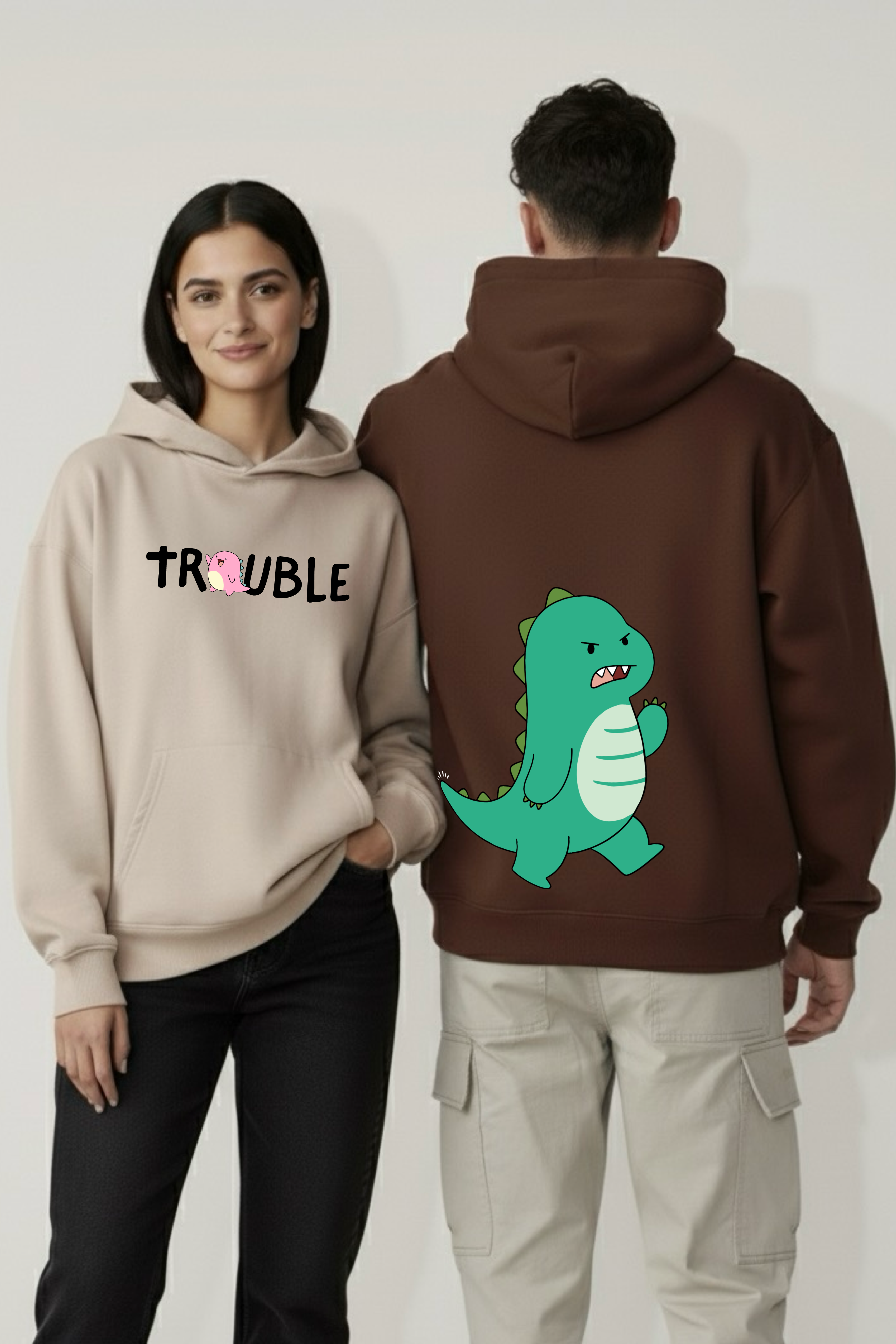The Dino Affair ( Bang! ) Oversized Drop Shoulder Hoodies - Pack of 2