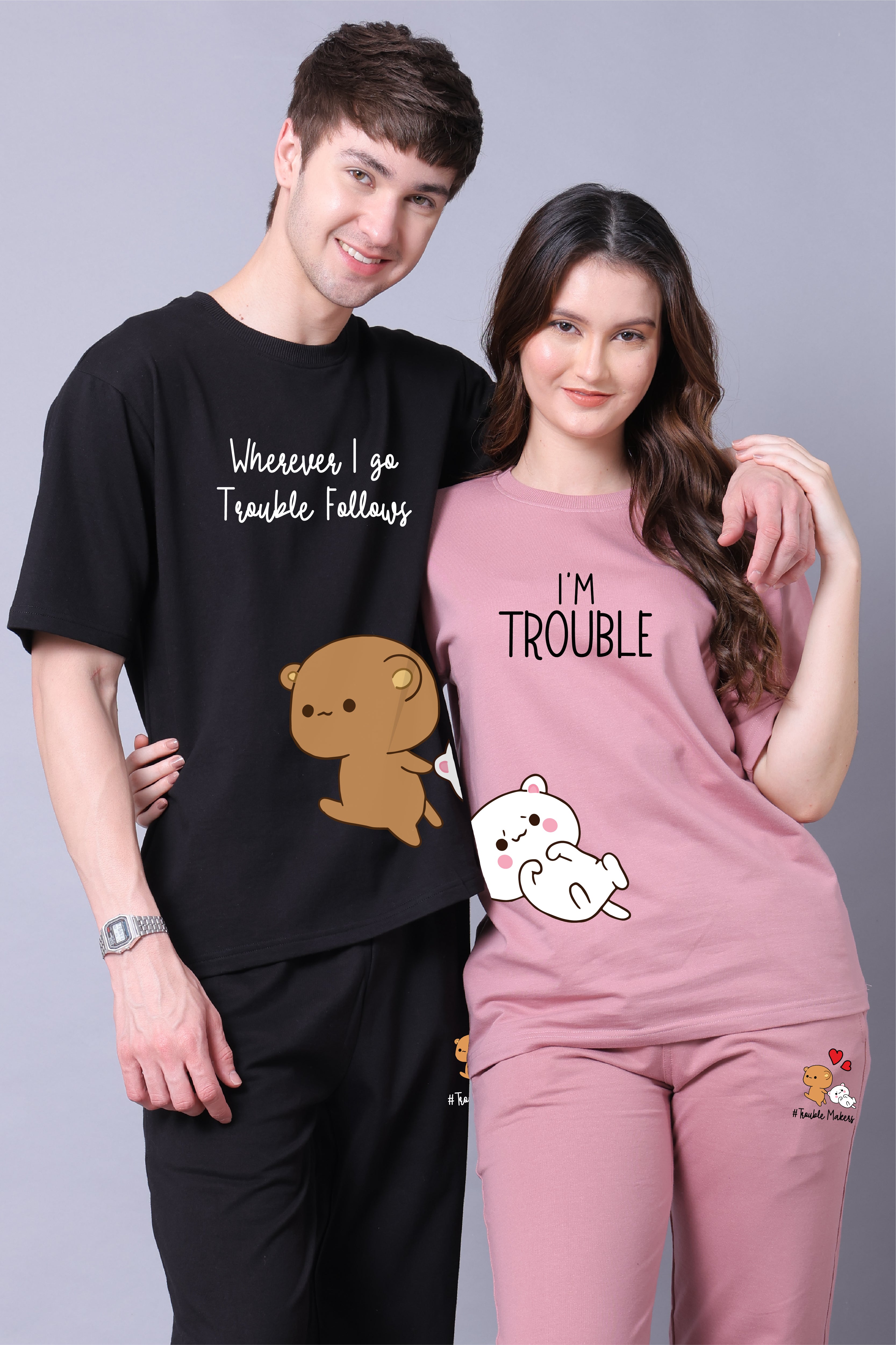Trouble Co-Ord Set With Joggers (Pack of 2)