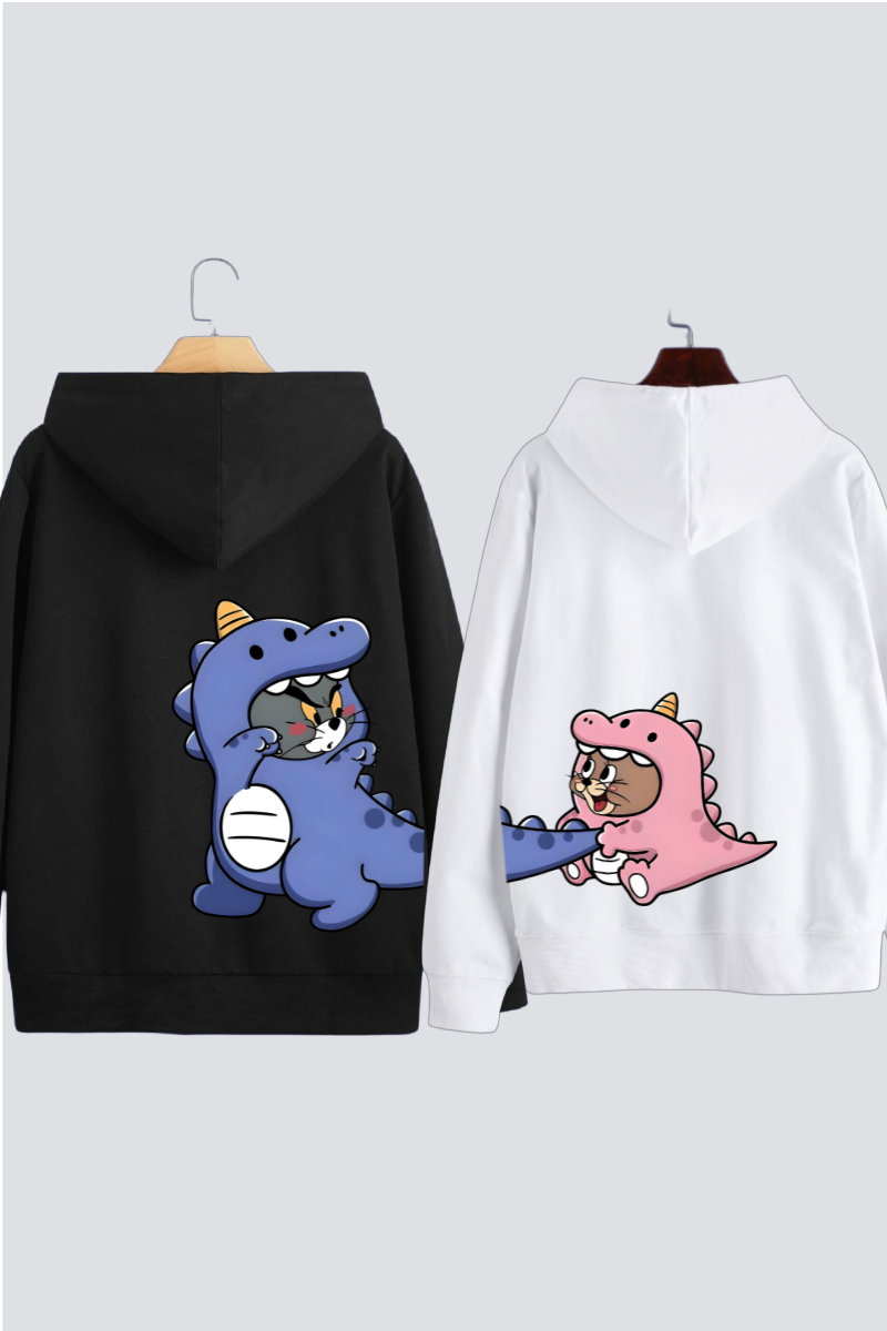 Dino Tom & Jerry Couple Hoodies — Pack of 2