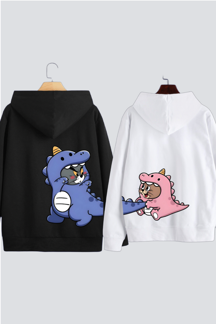 Dino Tom & Jerry Couple Hoodies — Pack of 2