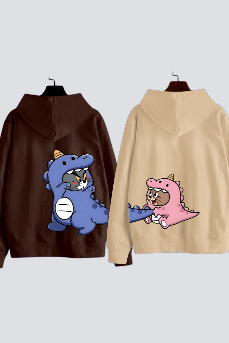 Dino Tom & Jerry Couple Hoodies — Pack of 2