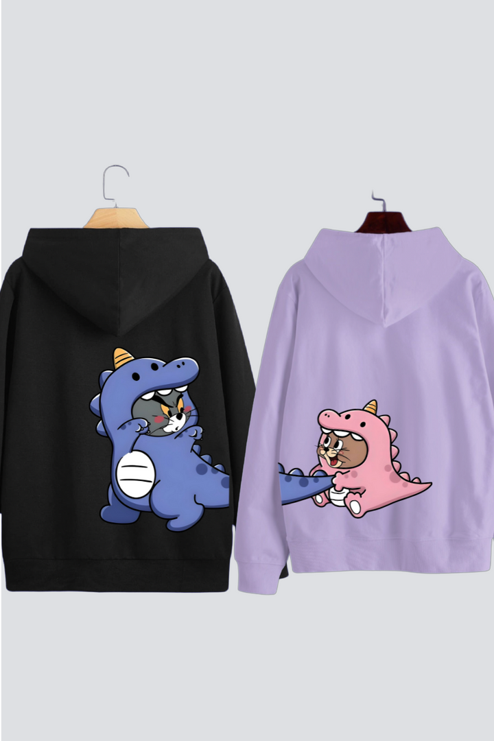 Dino Tom & Jerry Couple Hoodies — Pack of 2