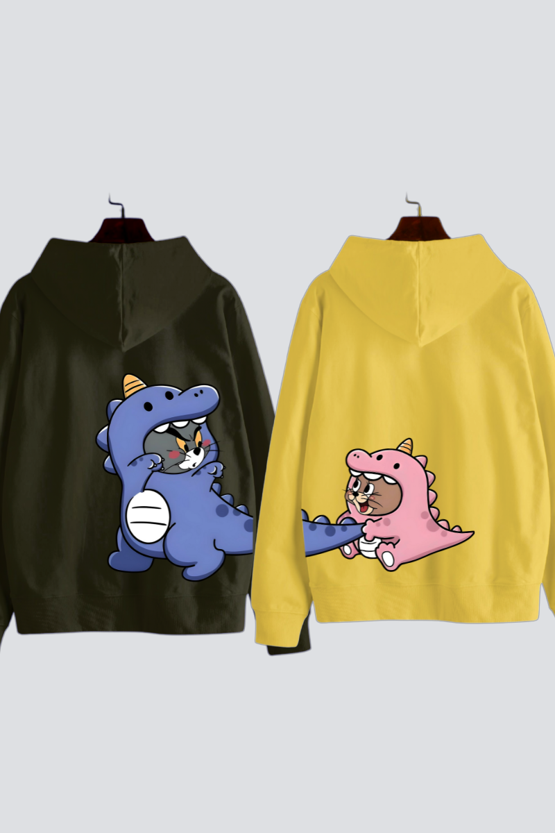 Dino Tom & Jerry Couple Hoodies — Pack of 2
