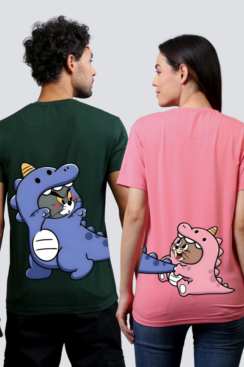 Dino Tom & Jerry Chase Couple Tees — Pack of 2