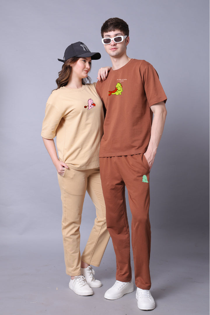 You Make Me Feel Like Home Couple Co-Ord Set With Joggers (Pack of 2)