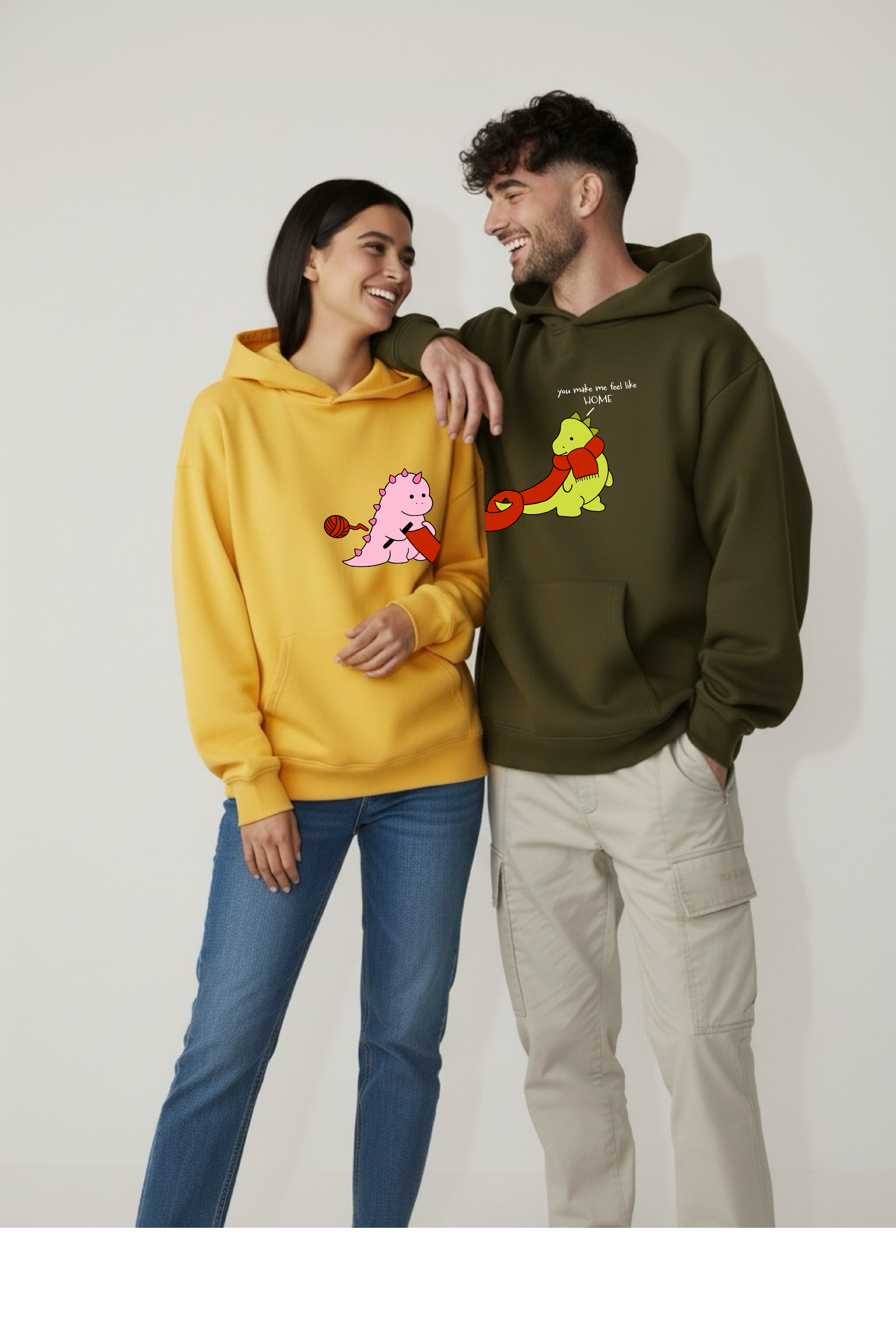 You Make Me Feel Like Home Oversized Drop Shoulder Hoodies - Pack of 2