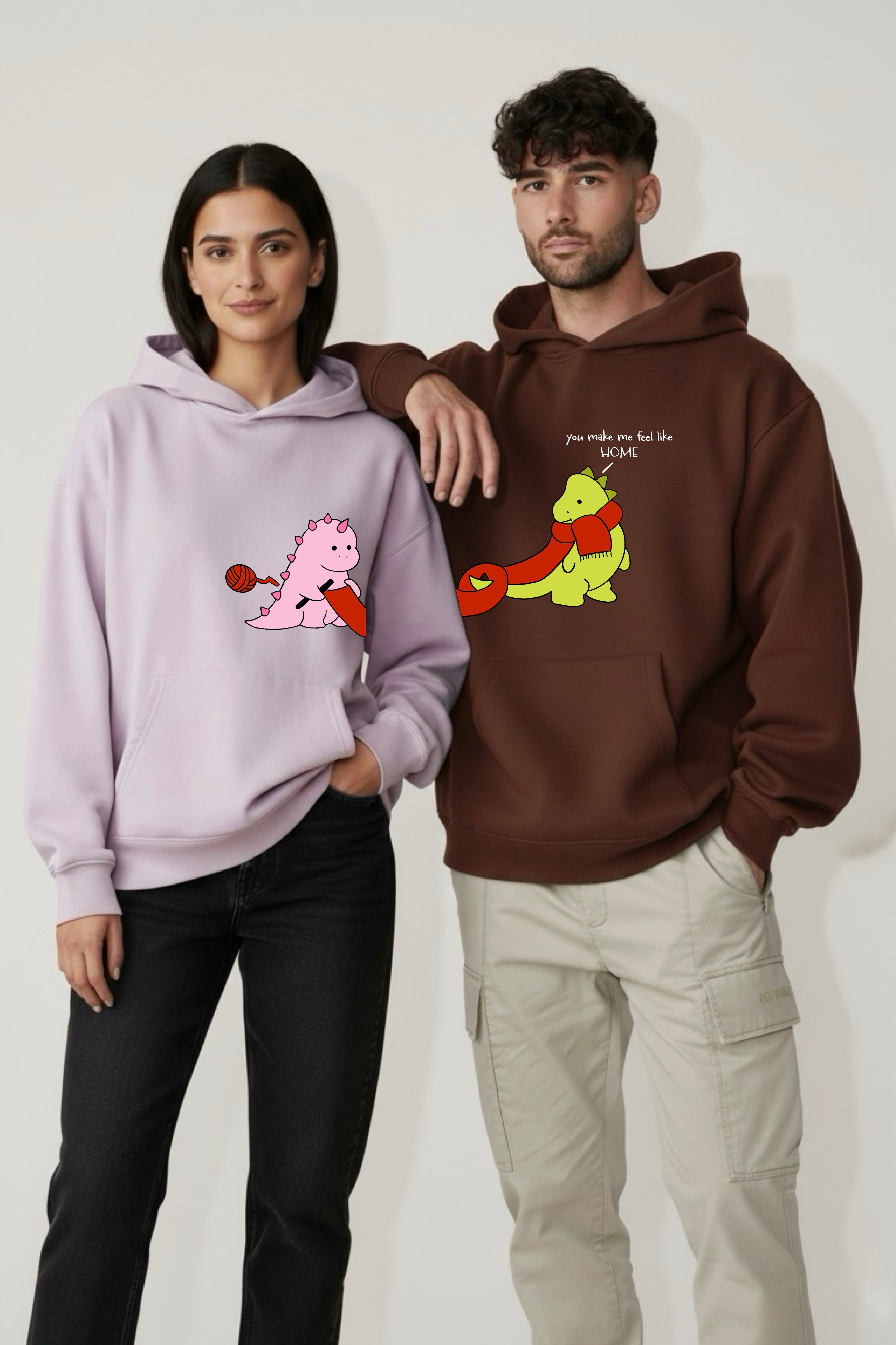 You Make Me Feel Like Home Oversized Drop Shoulder Hoodies - Pack of 2