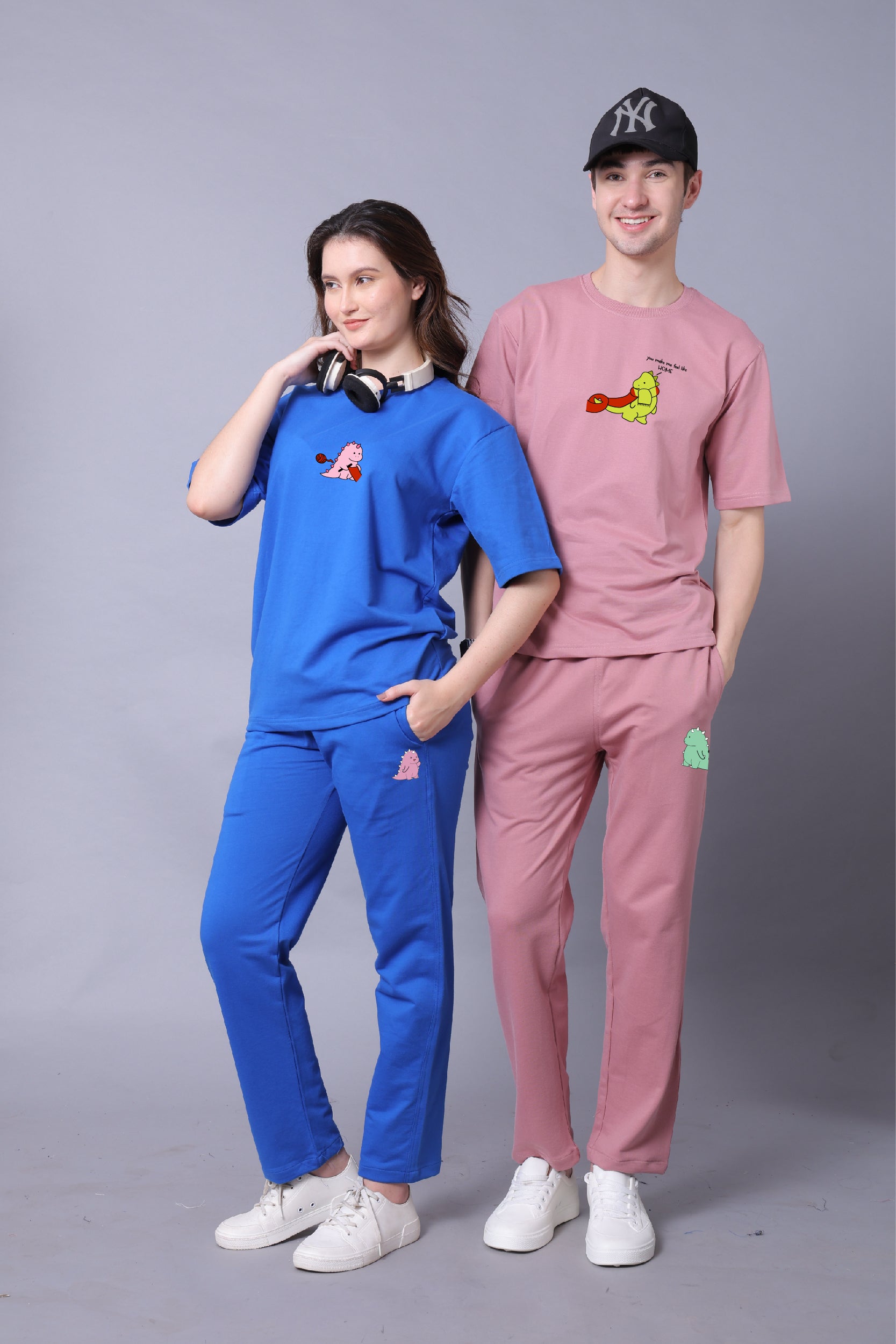 You Make Me Feel Like Home Couple Co-Ord Set With Joggers (Pack of 2)