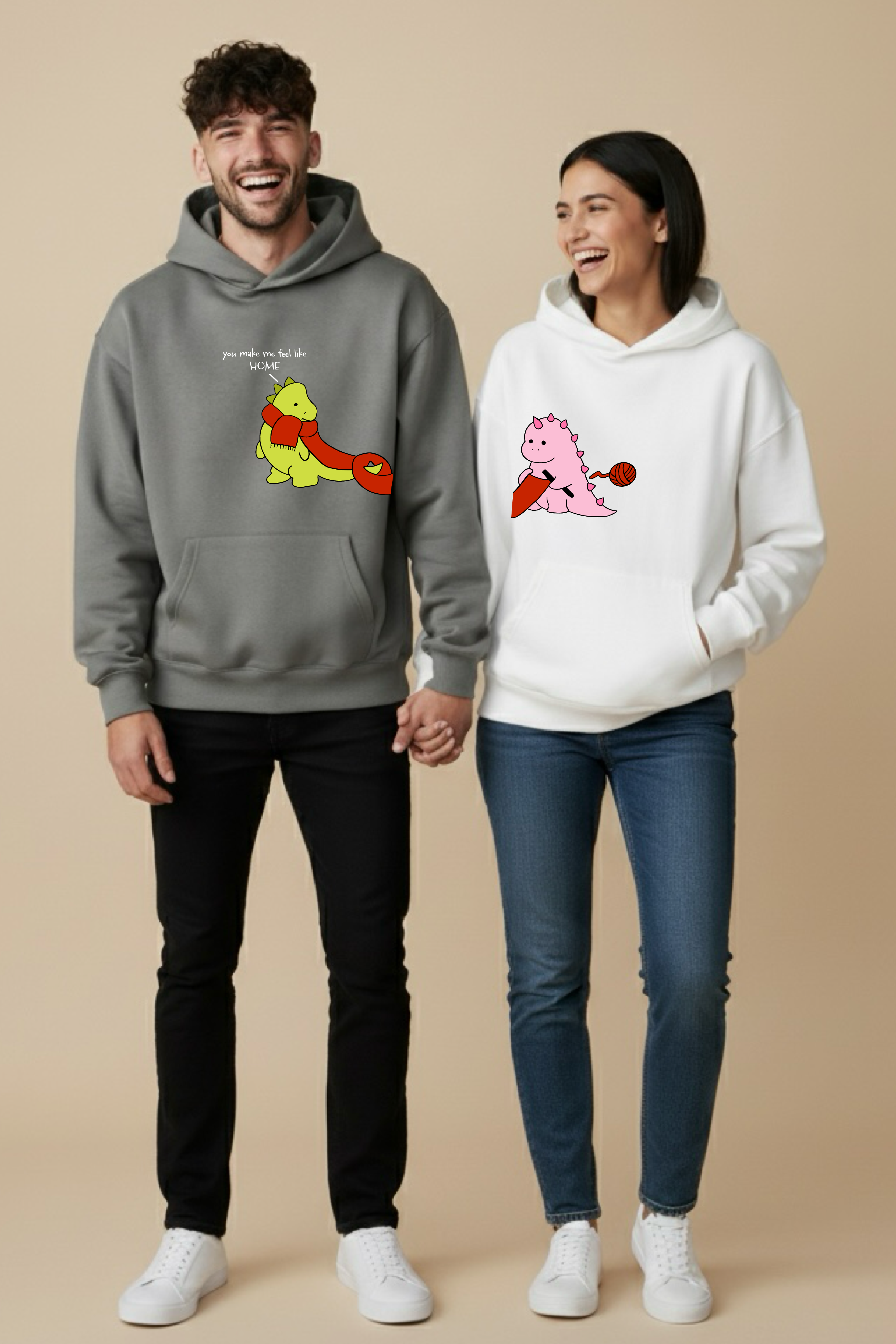 You Make Me Feel Like Home Oversized Drop Shoulder Hoodies - Pack of 2