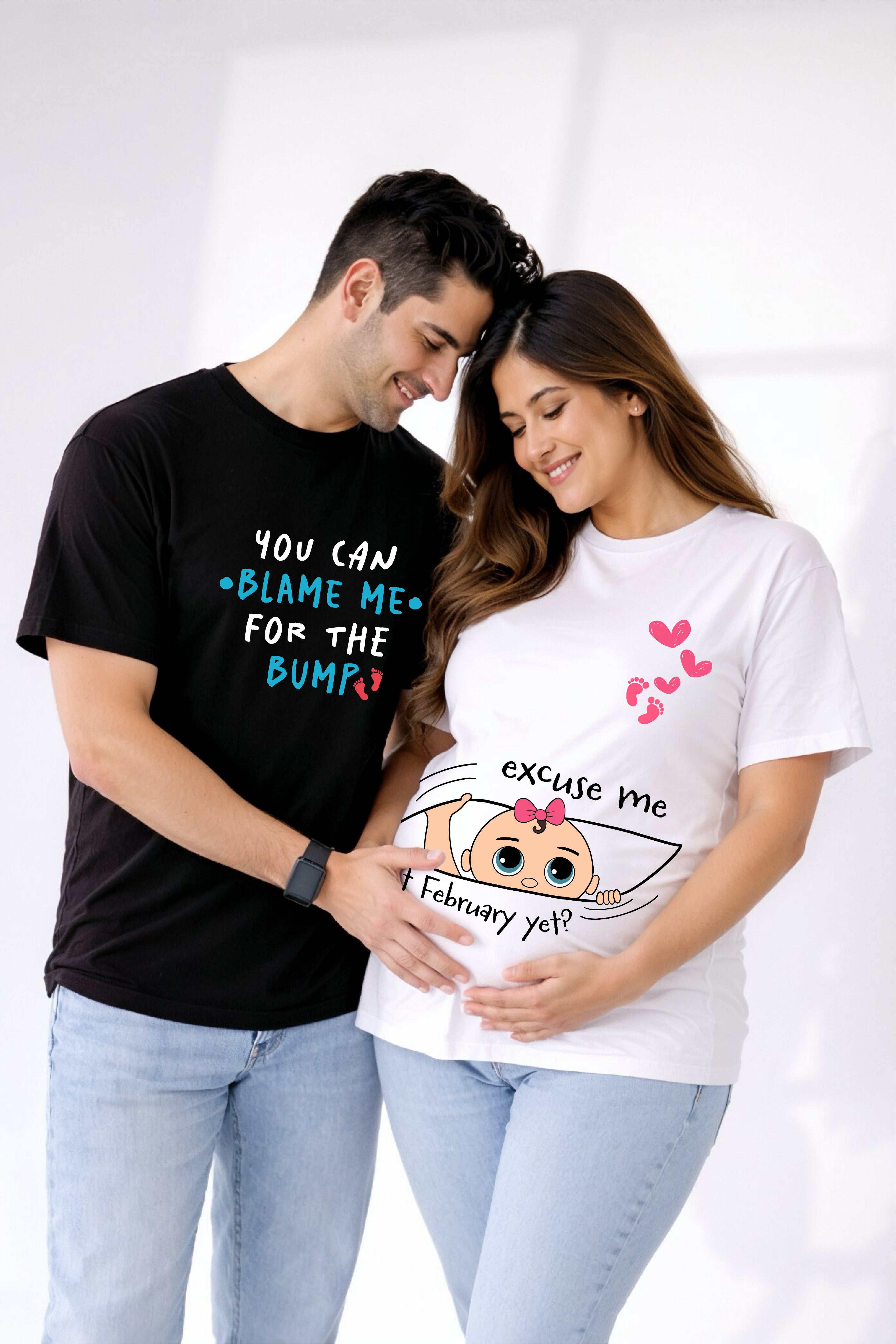 You can blame me for the bump Oversized Couple T-Shirts (Pack of 2)