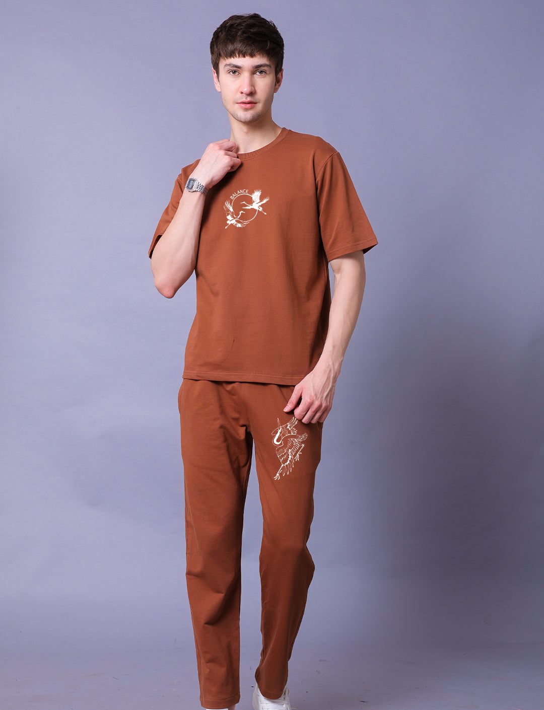 Crane Men Co-Ord Set - Oversized Tee With Jogger