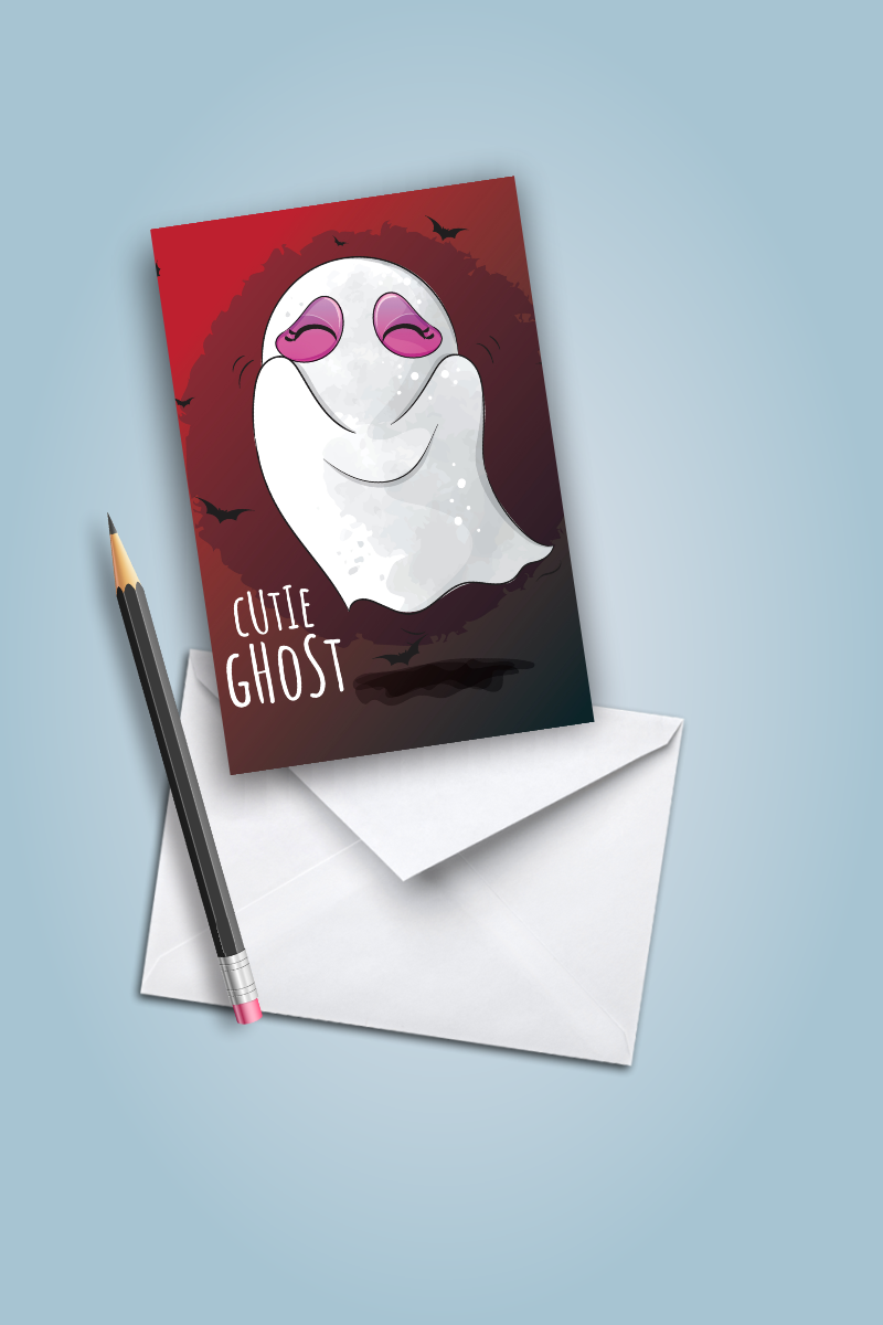 Cutie Ghost Greeting Card - Lazy Lush