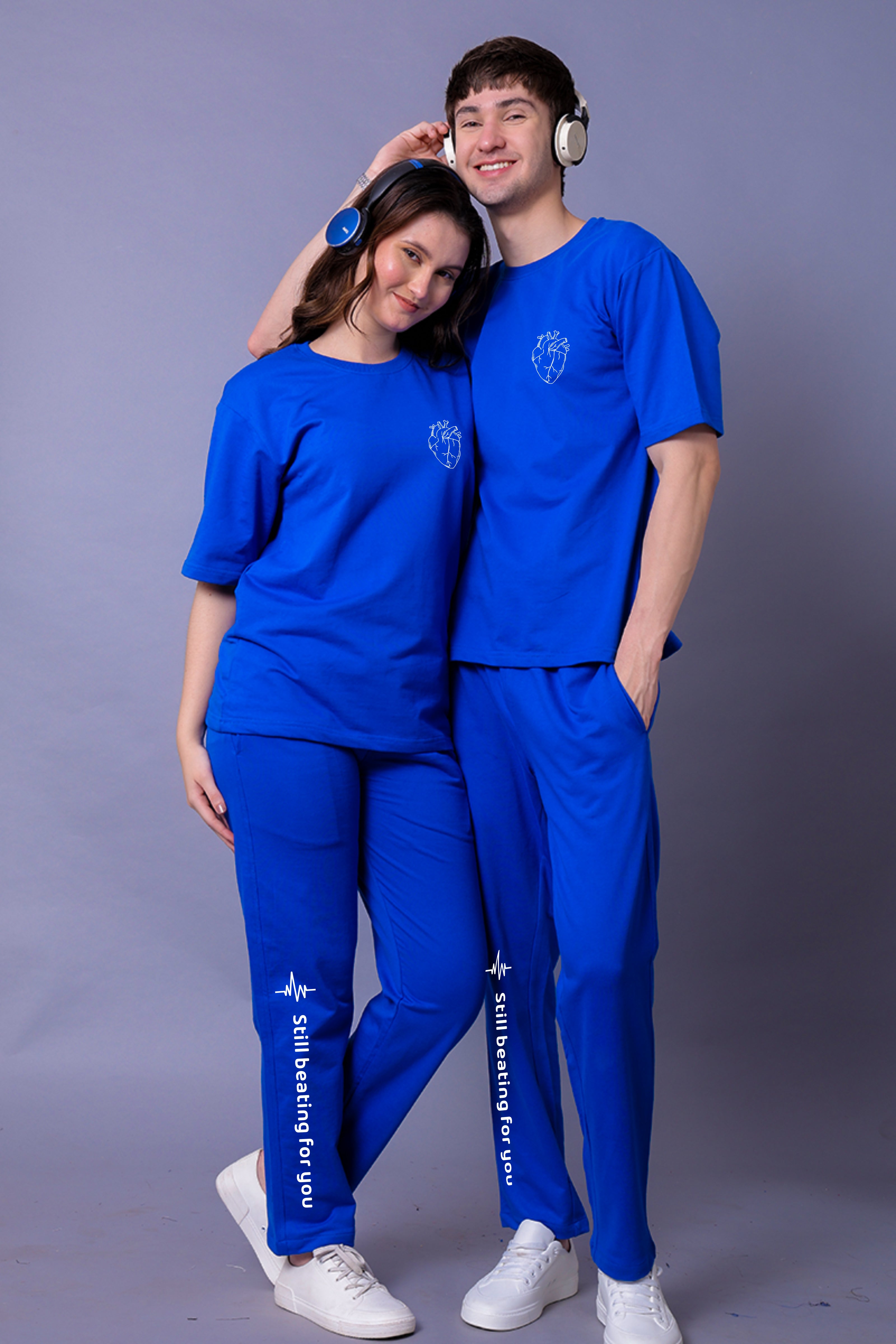 Still Beating for You Couple Co-Ord Set With Joggers (Pack of 2)