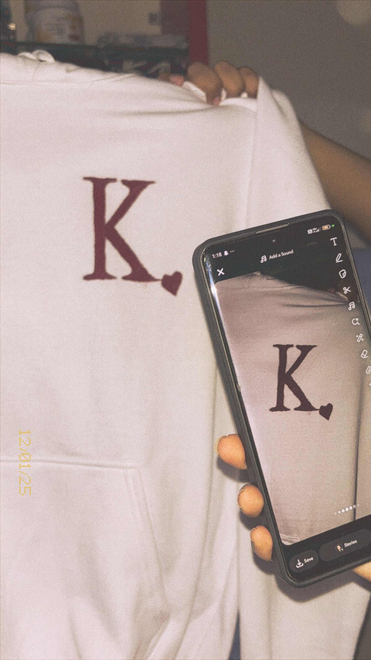 Embroided Customised Initial Oversized Drop-Shoulder Hoodie