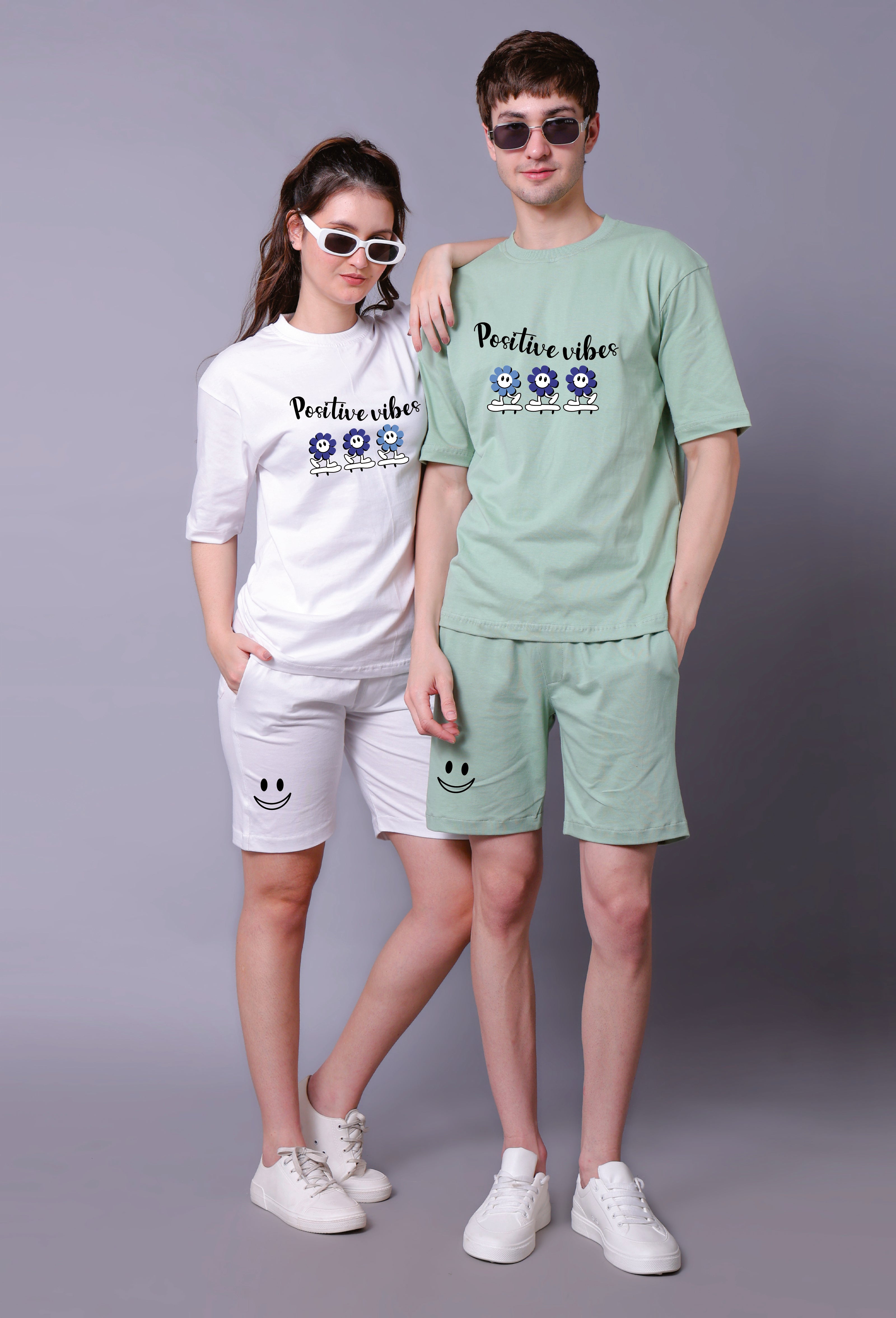 Positive Vibes Couple Co-Ord Sets (Pack of 2)