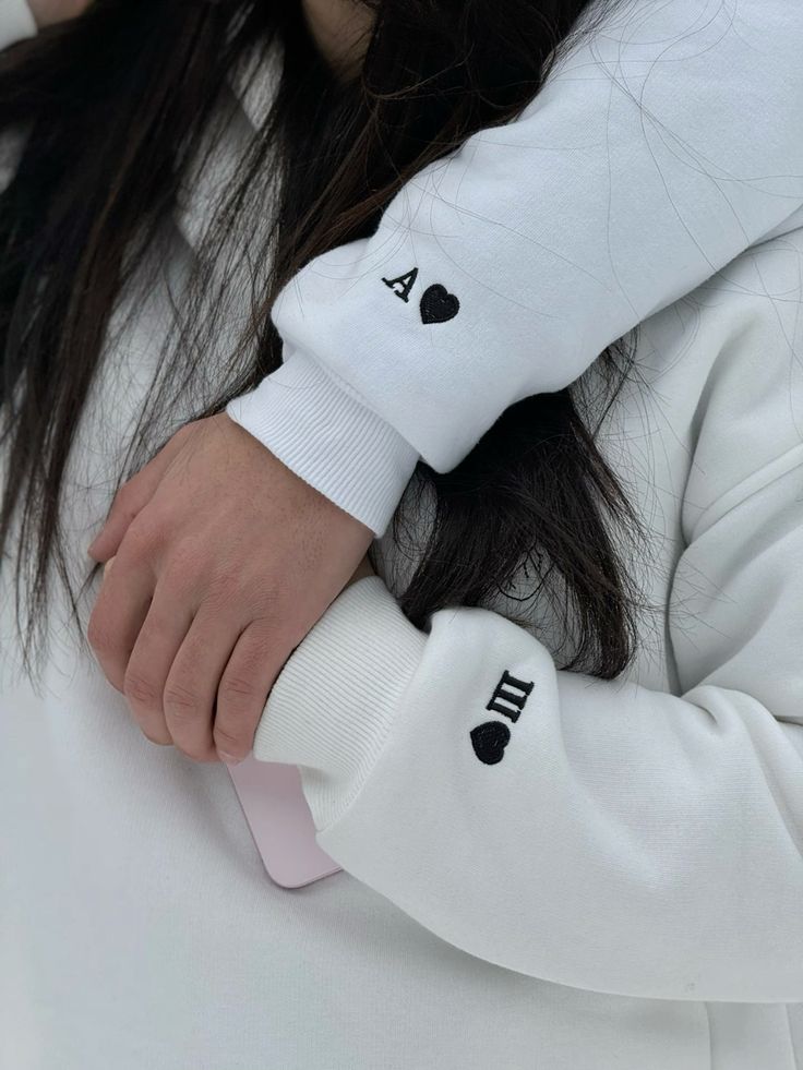 Embroided Customised sleeves Couple Hoodies — Pack of 2