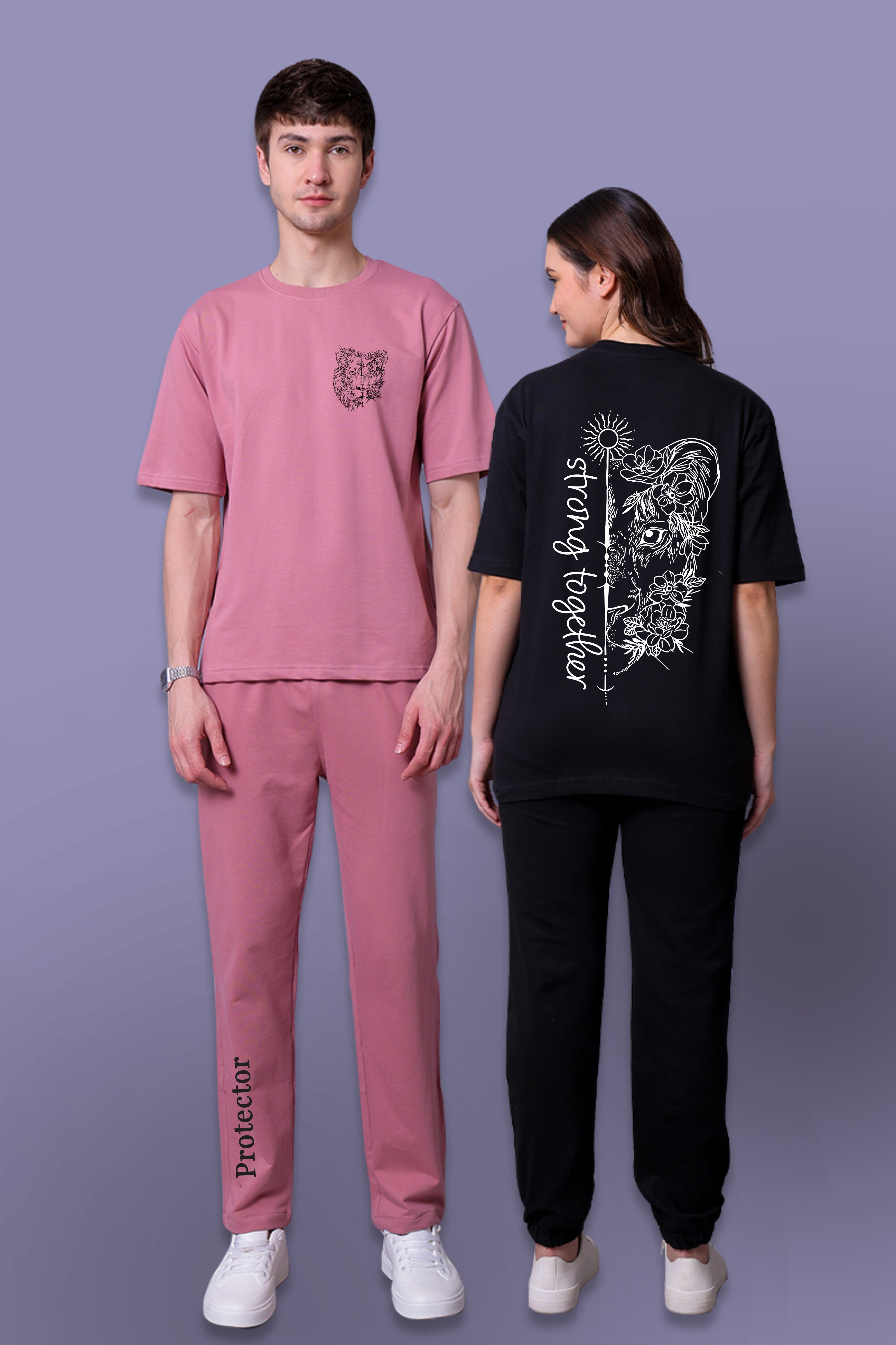 Strong Together Couple Co-Ord Set With Joggers (Pack of 2)
